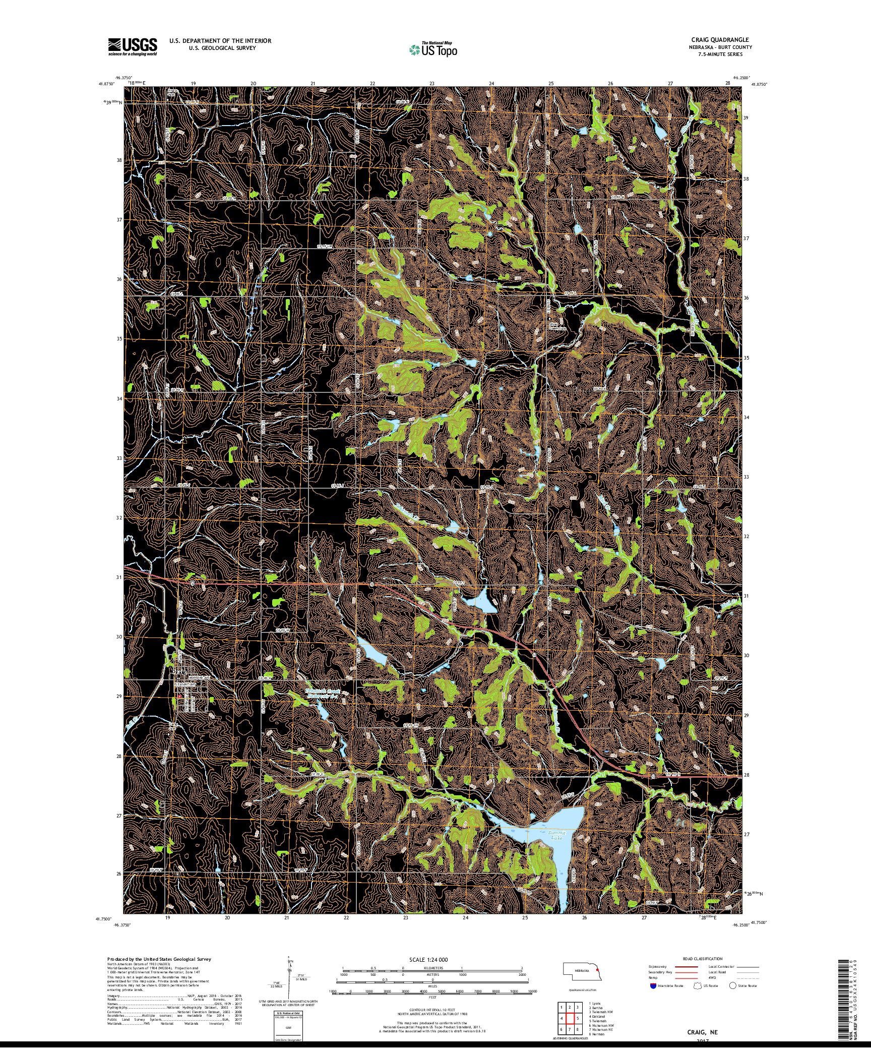 USGS US TOPO 7.5-MINUTE MAP FOR CRAIG, NE 2017