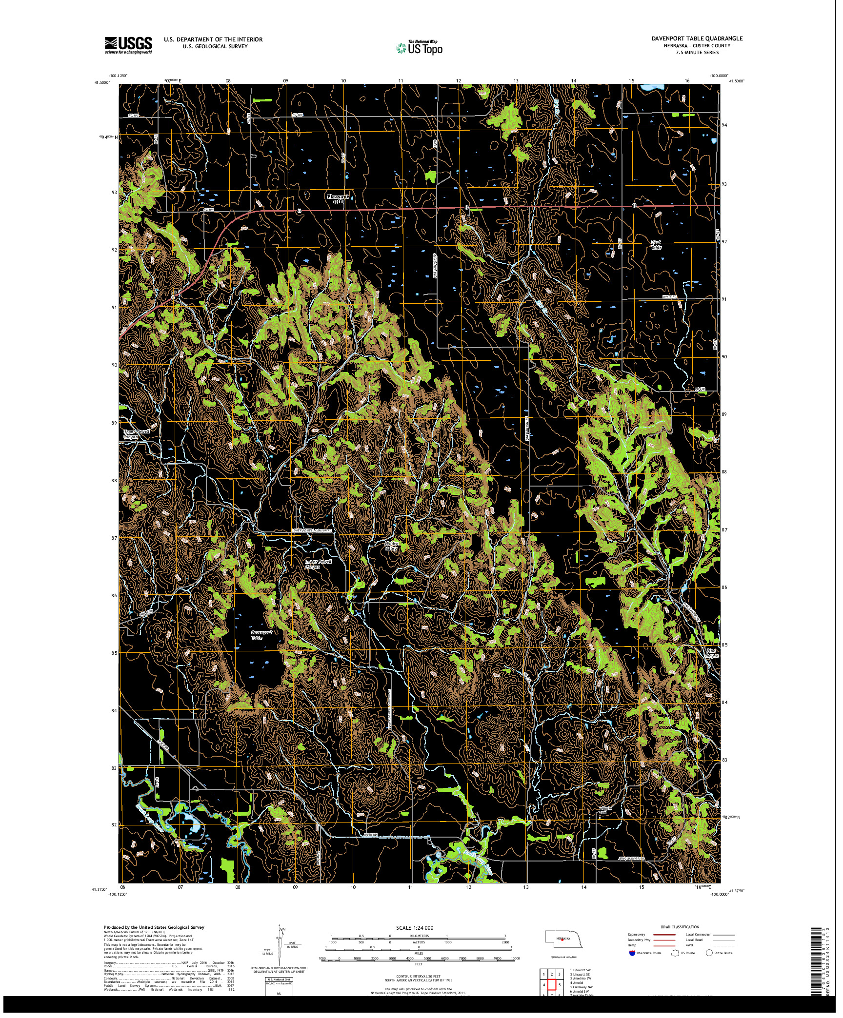 USGS US TOPO 7.5-MINUTE MAP FOR DAVENPORT TABLE, NE 2017