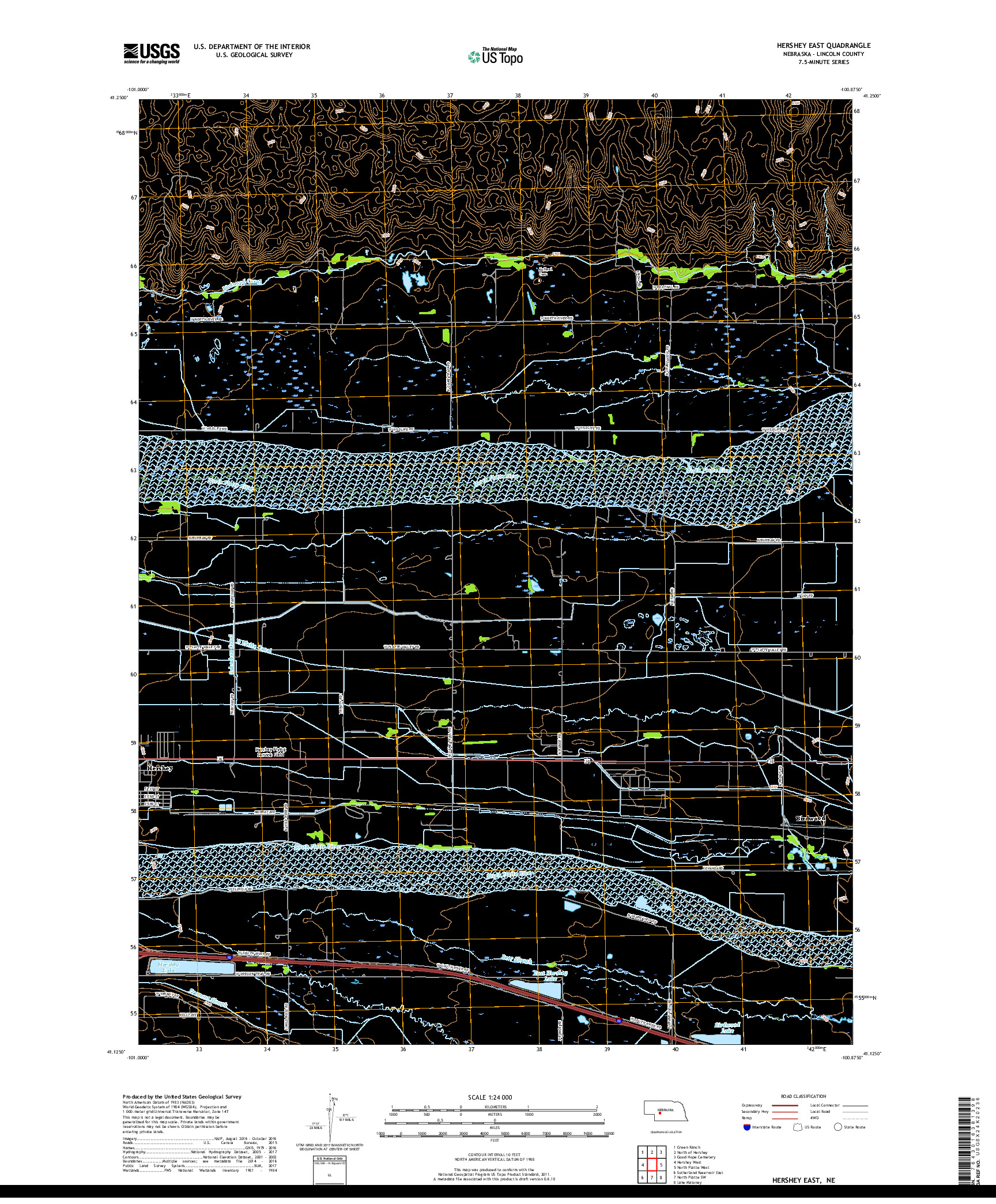 USGS US TOPO 7.5-MINUTE MAP FOR HERSHEY EAST, NE 2017