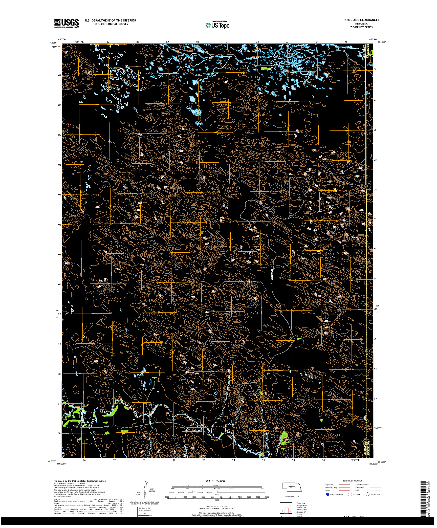 USGS US TOPO 7.5-MINUTE MAP FOR HOAGLAND, NE 2017