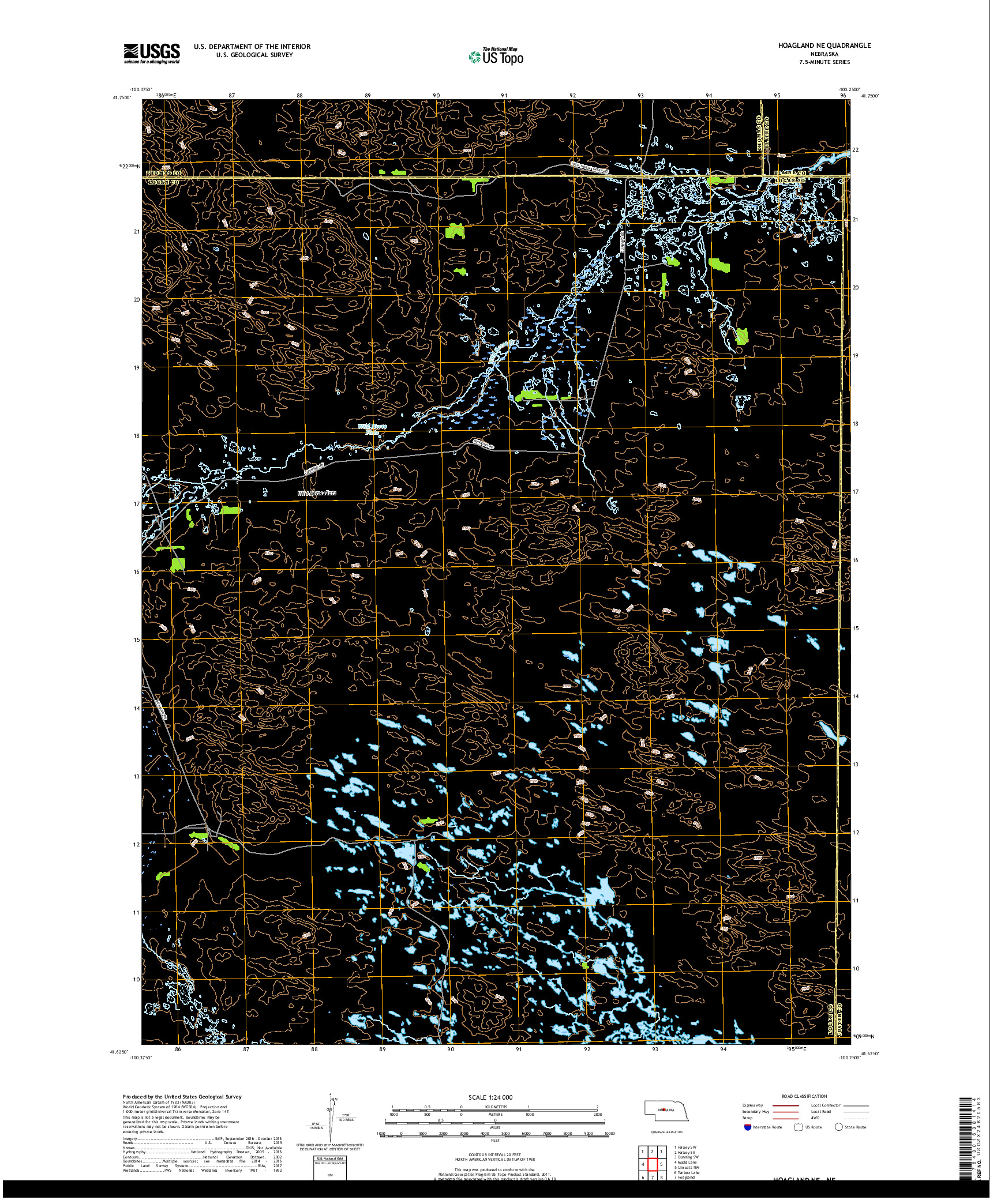 USGS US TOPO 7.5-MINUTE MAP FOR HOAGLAND NE, NE 2017