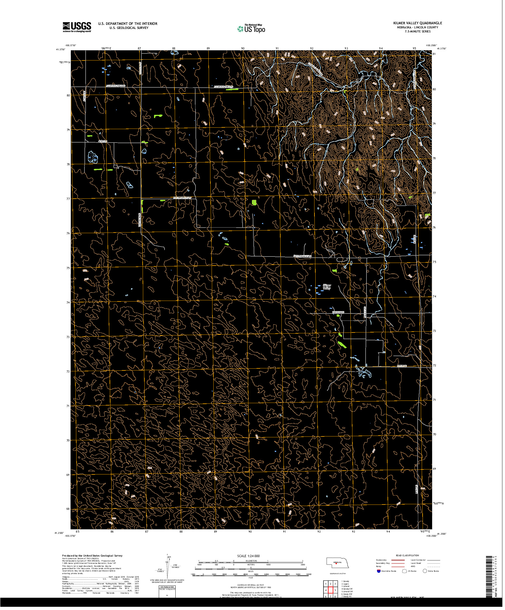 USGS US TOPO 7.5-MINUTE MAP FOR KILMER VALLEY, NE 2017