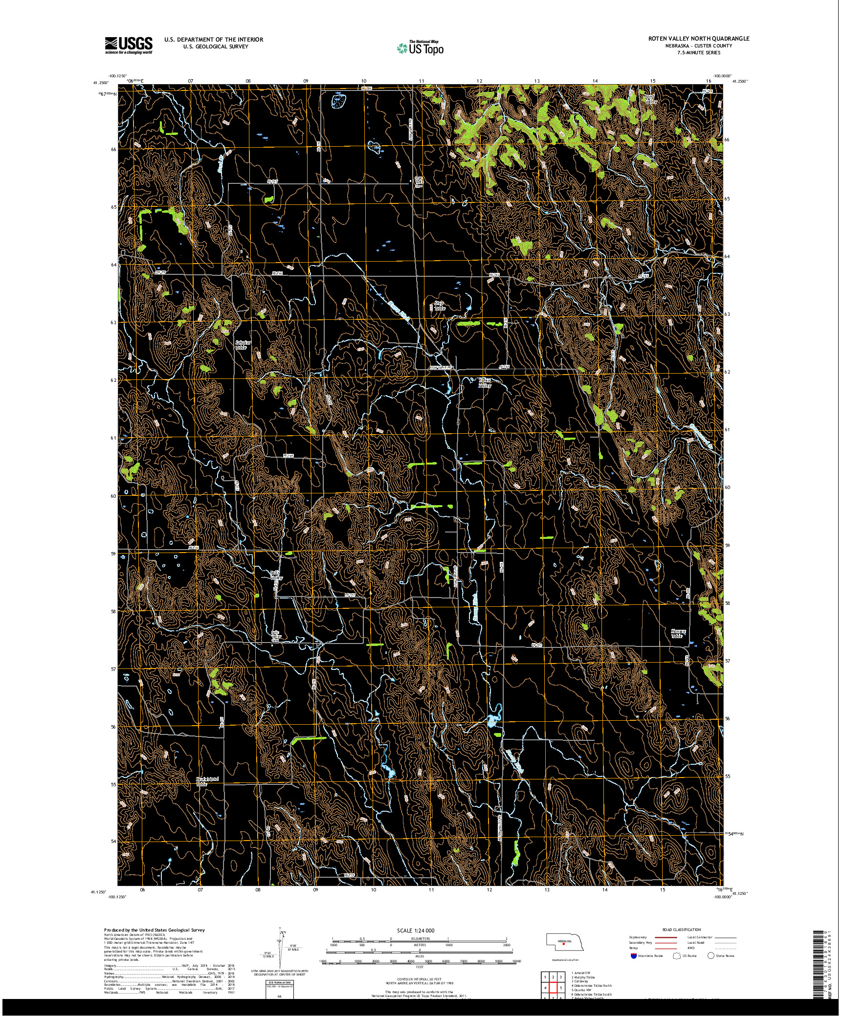 USGS US TOPO 7.5-MINUTE MAP FOR ROTEN VALLEY NORTH, NE 2017