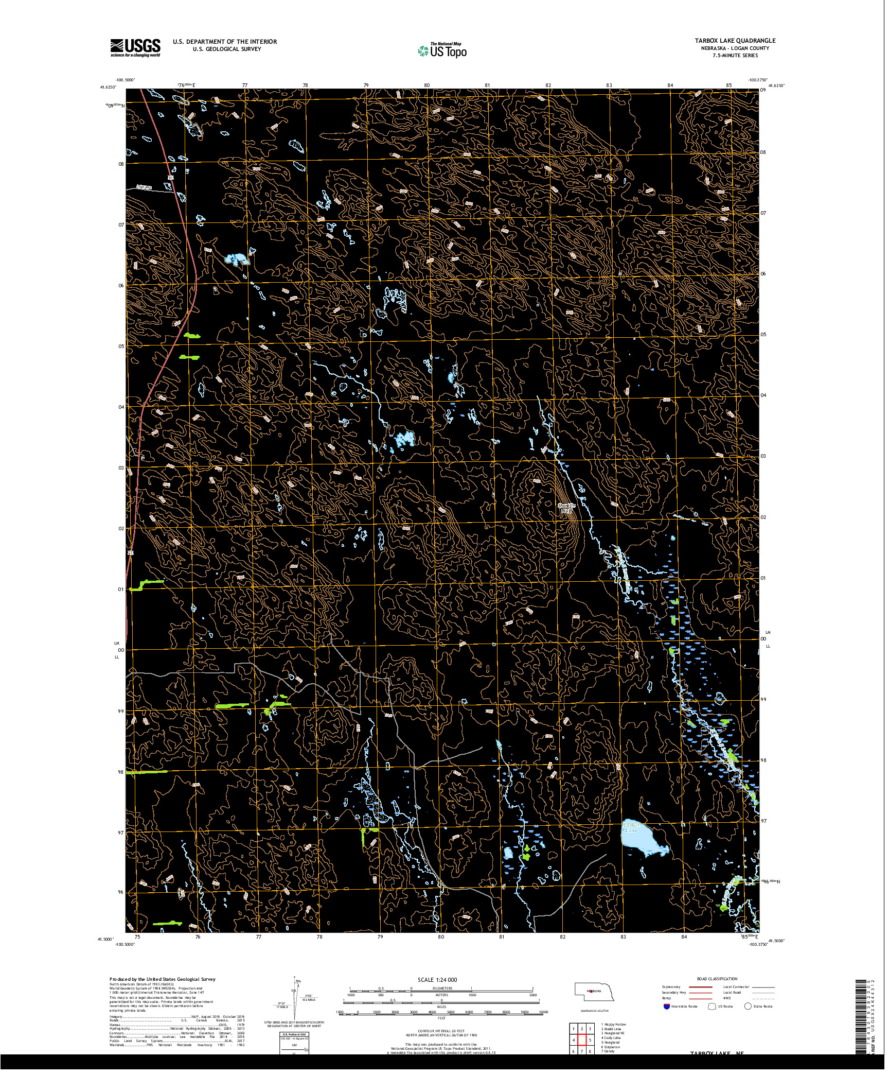 USGS US TOPO 7.5-MINUTE MAP FOR TARBOX LAKE, NE 2017