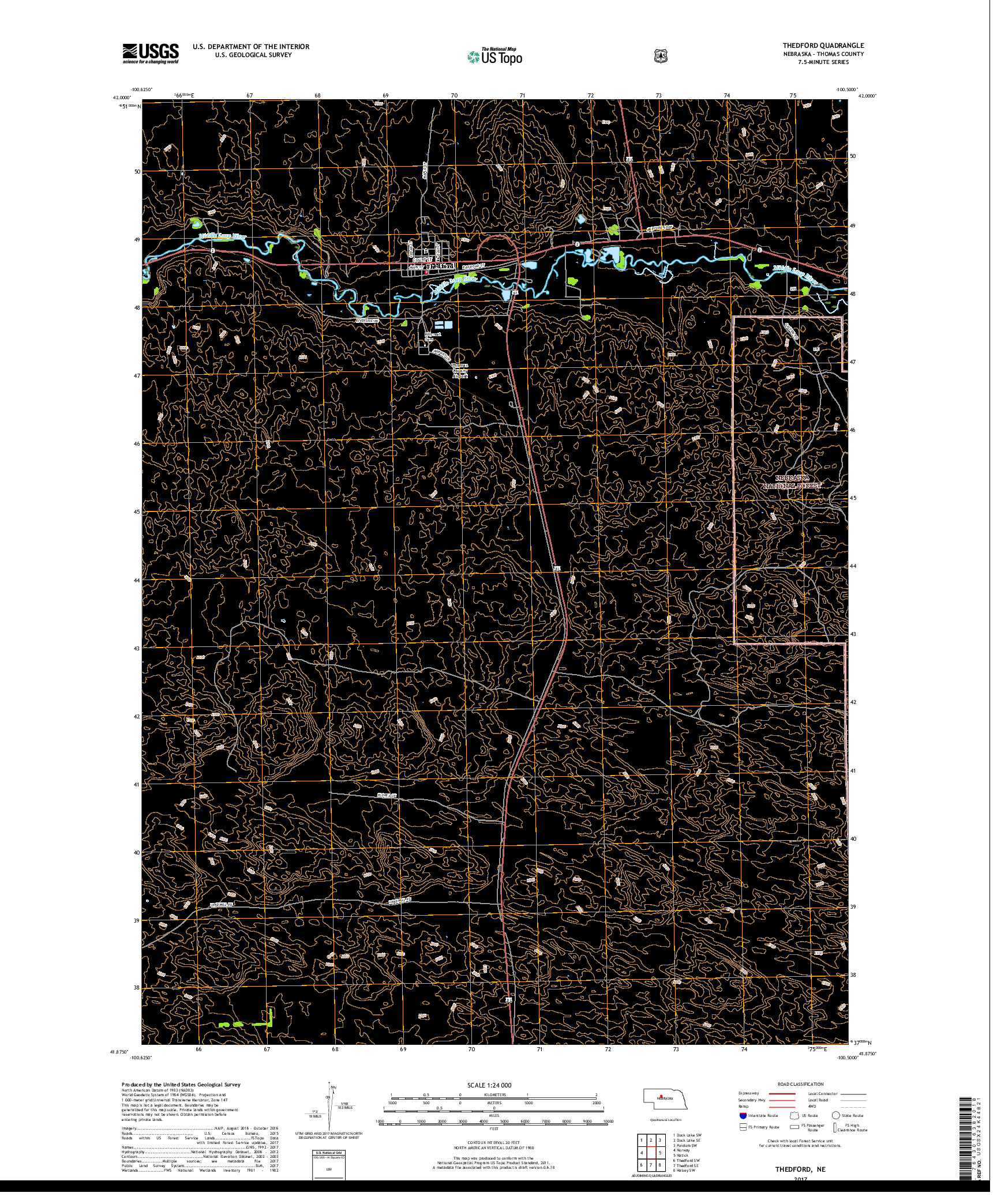 USGS US TOPO 7.5-MINUTE MAP FOR THEDFORD, NE 2017