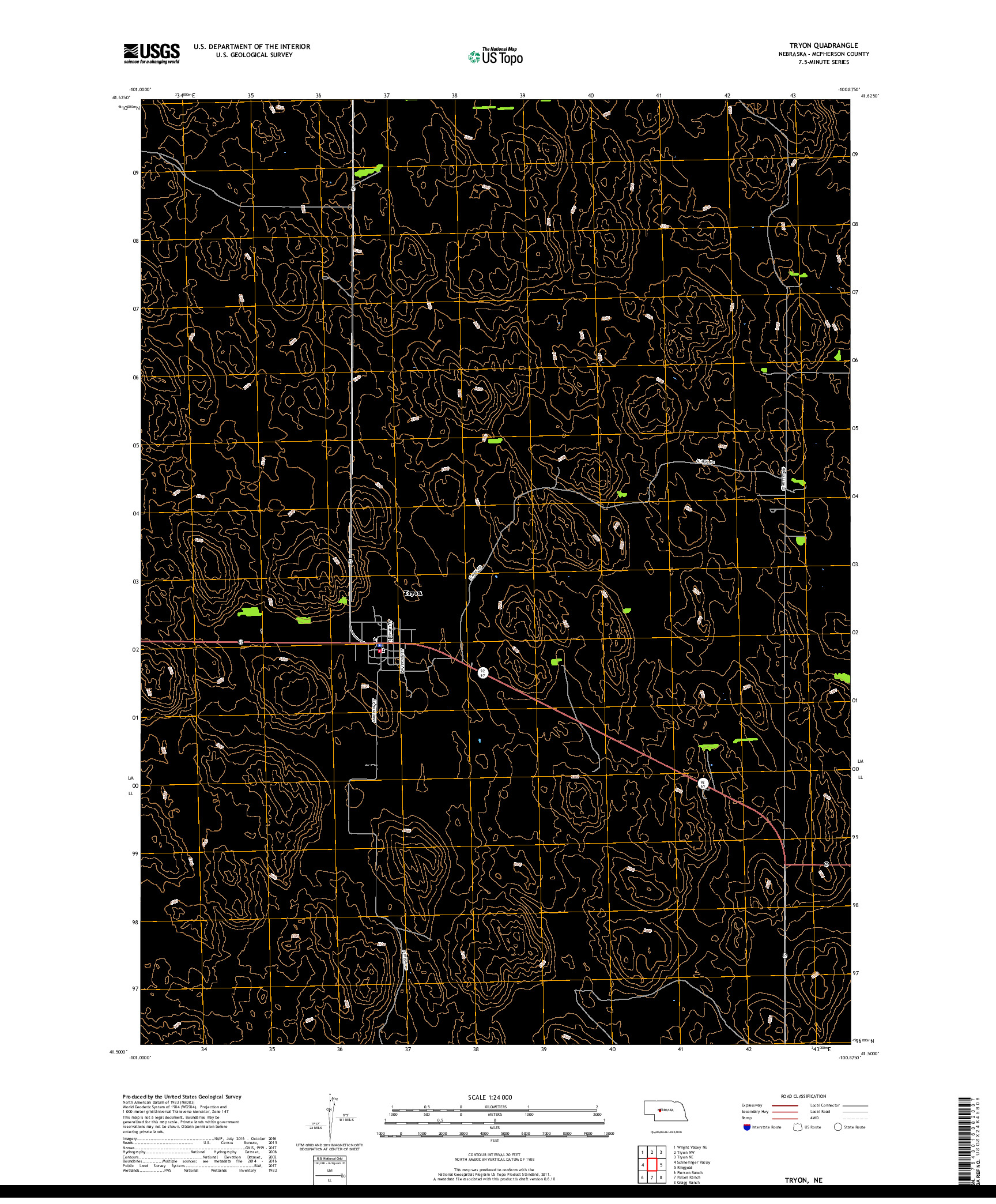 USGS US TOPO 7.5-MINUTE MAP FOR TRYON, NE 2017