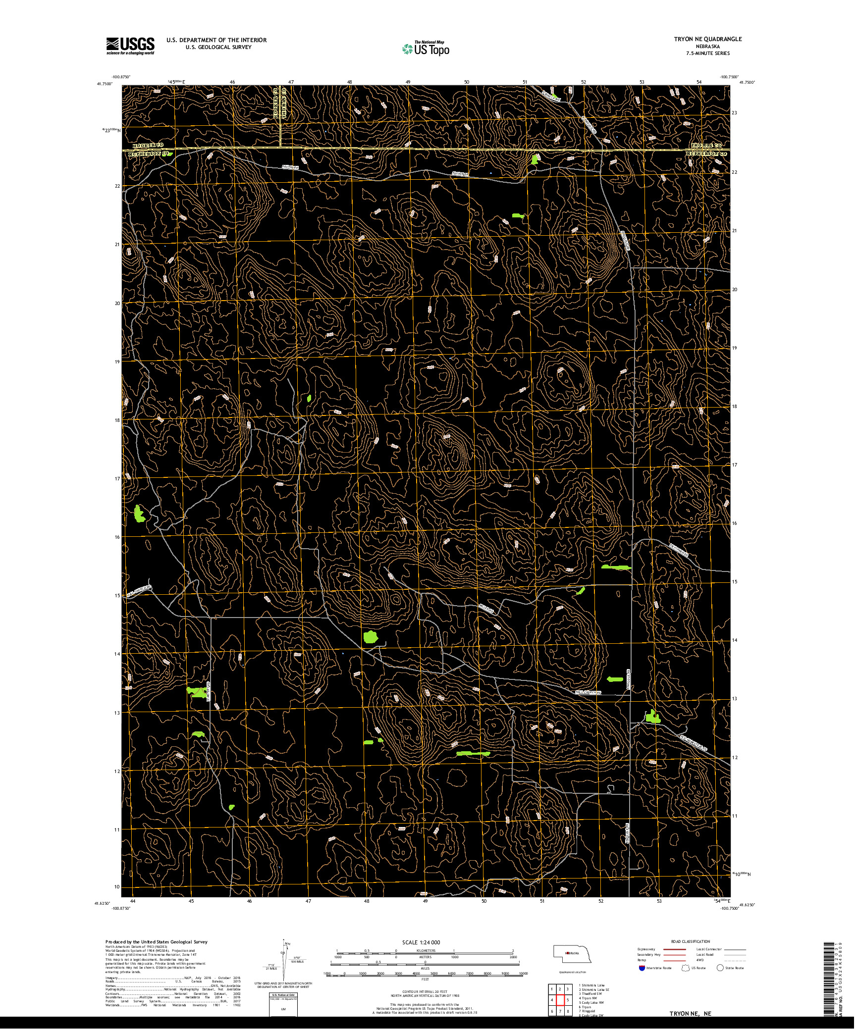 USGS US TOPO 7.5-MINUTE MAP FOR TRYON NE, NE 2017