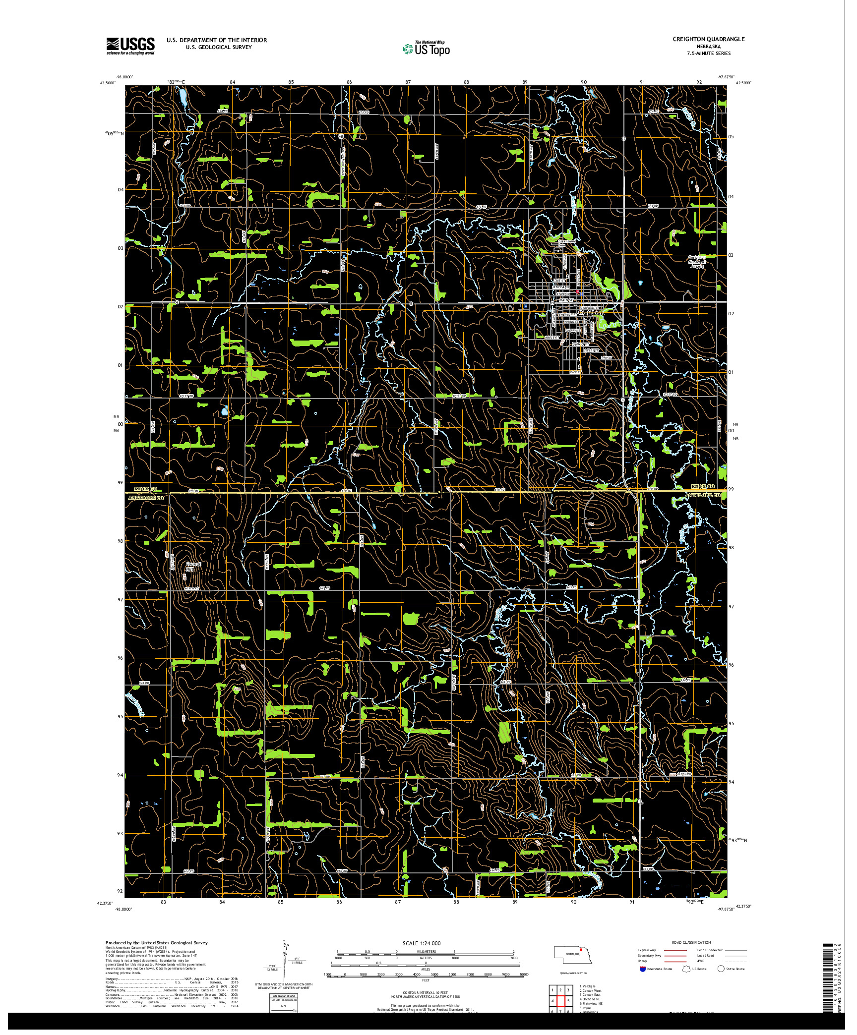 USGS US TOPO 7.5-MINUTE MAP FOR CREIGHTON, NE 2017