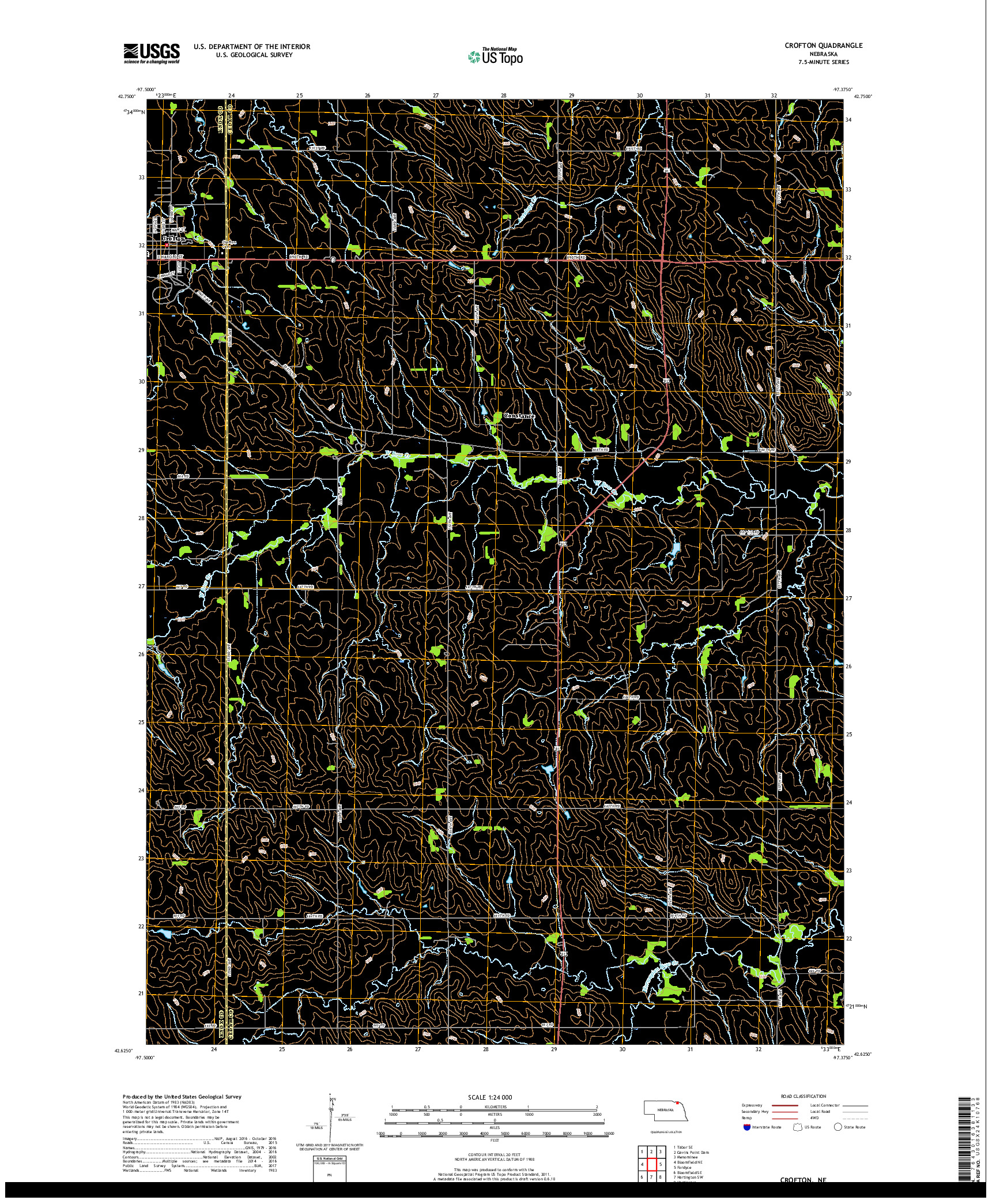 USGS US TOPO 7.5-MINUTE MAP FOR CROFTON, NE 2017