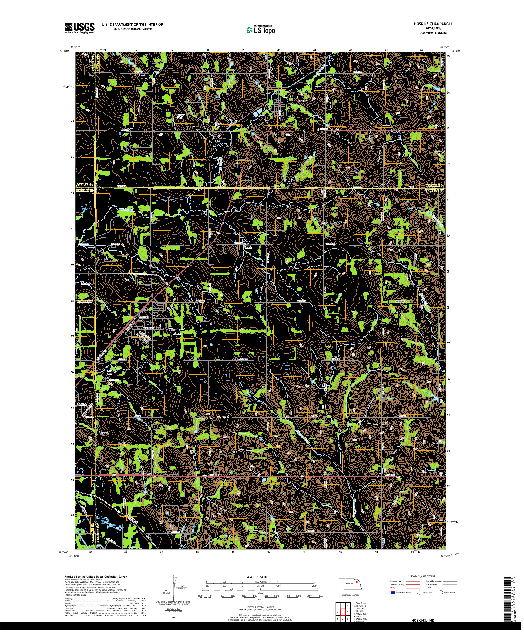 USGS US TOPO 7.5-MINUTE MAP FOR HOSKINS, NE 2017