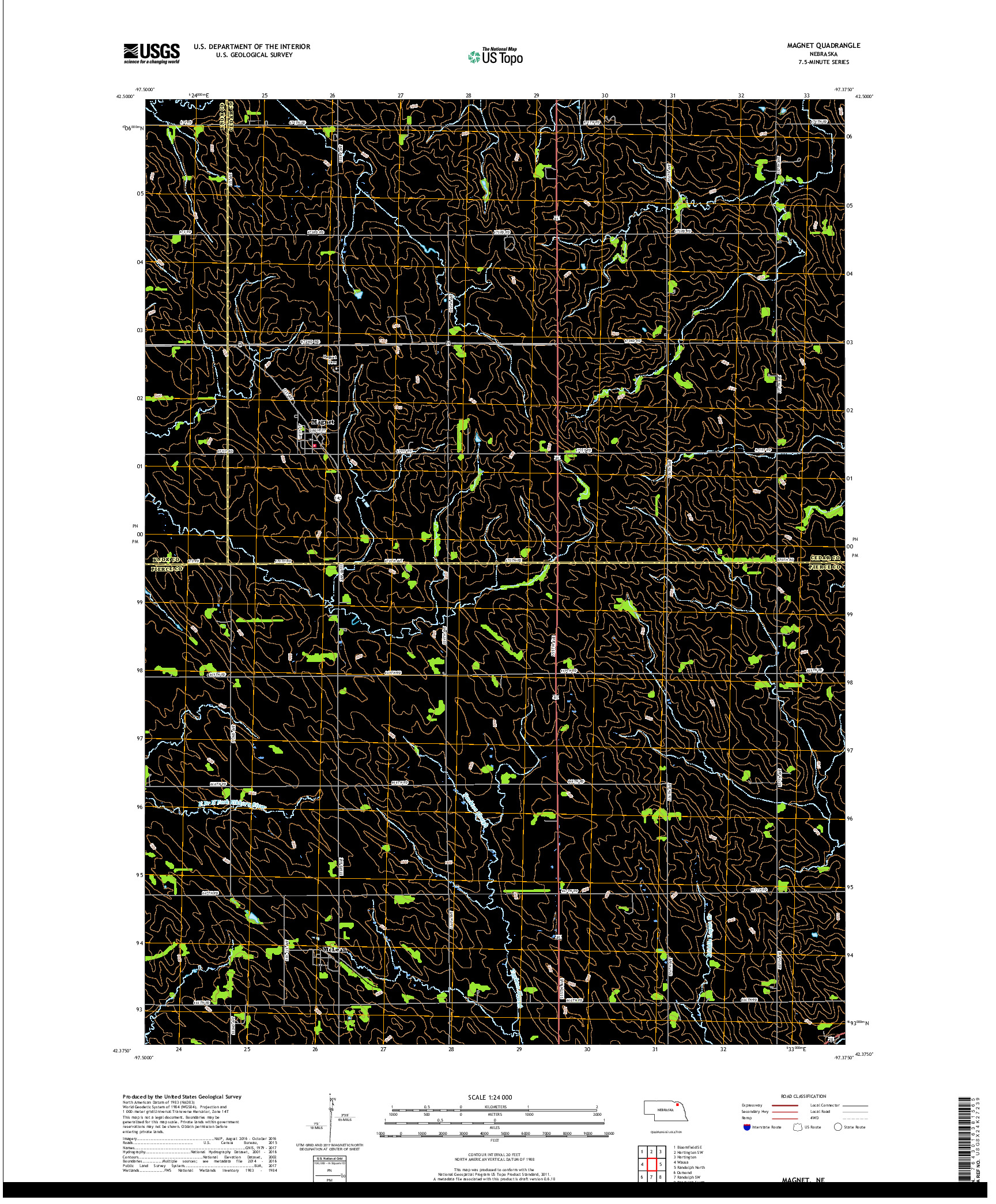 USGS US TOPO 7.5-MINUTE MAP FOR MAGNET, NE 2017