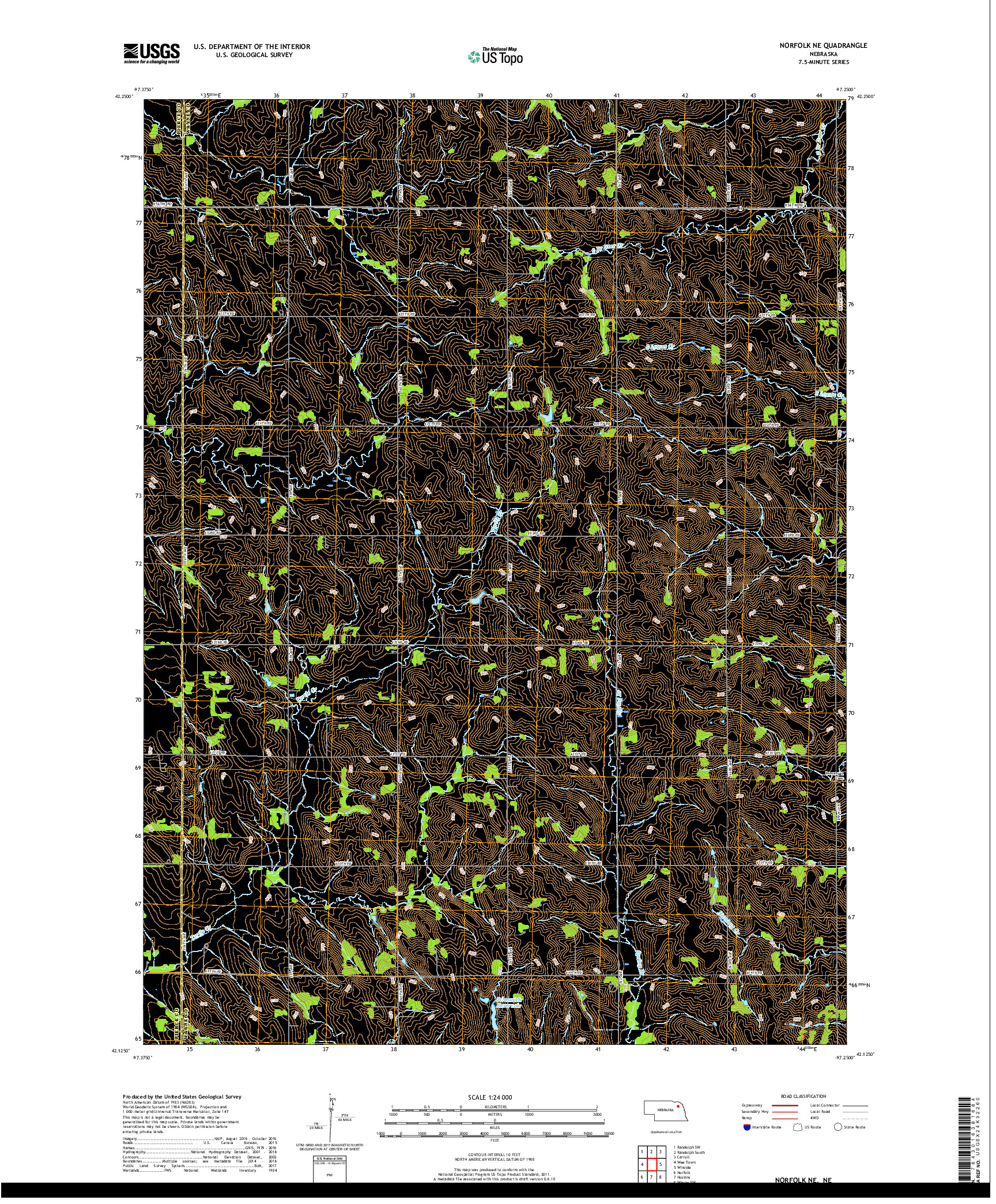 USGS US TOPO 7.5-MINUTE MAP FOR NORFOLK NE, NE 2017