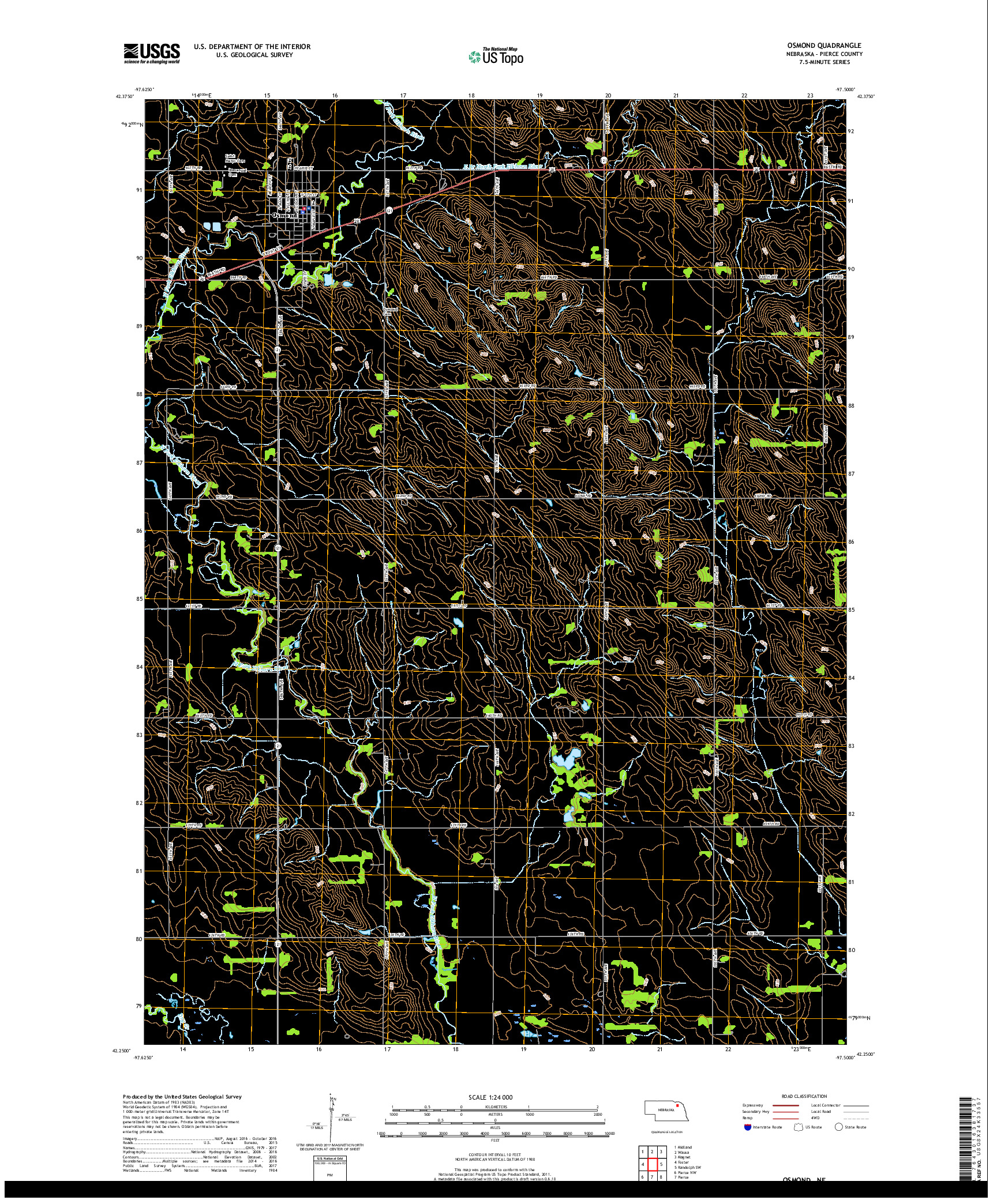 USGS US TOPO 7.5-MINUTE MAP FOR OSMOND, NE 2017