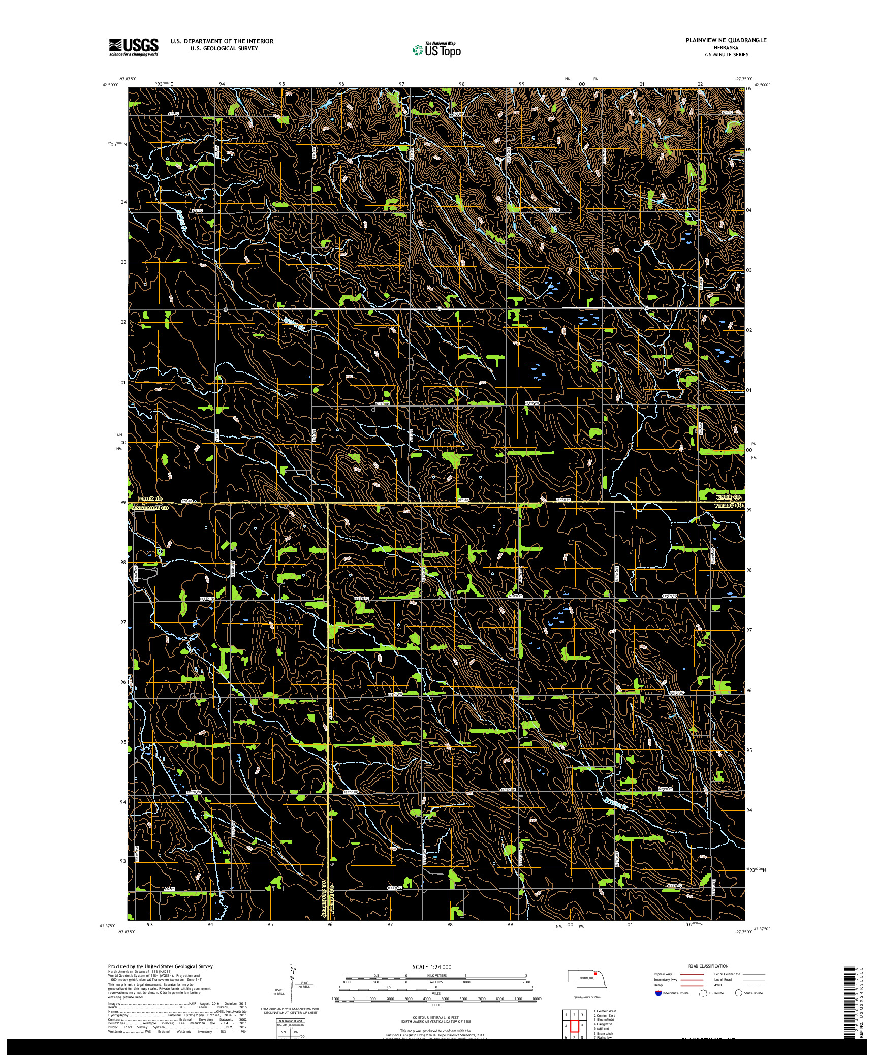 USGS US TOPO 7.5-MINUTE MAP FOR PLAINVIEW NE, NE 2017