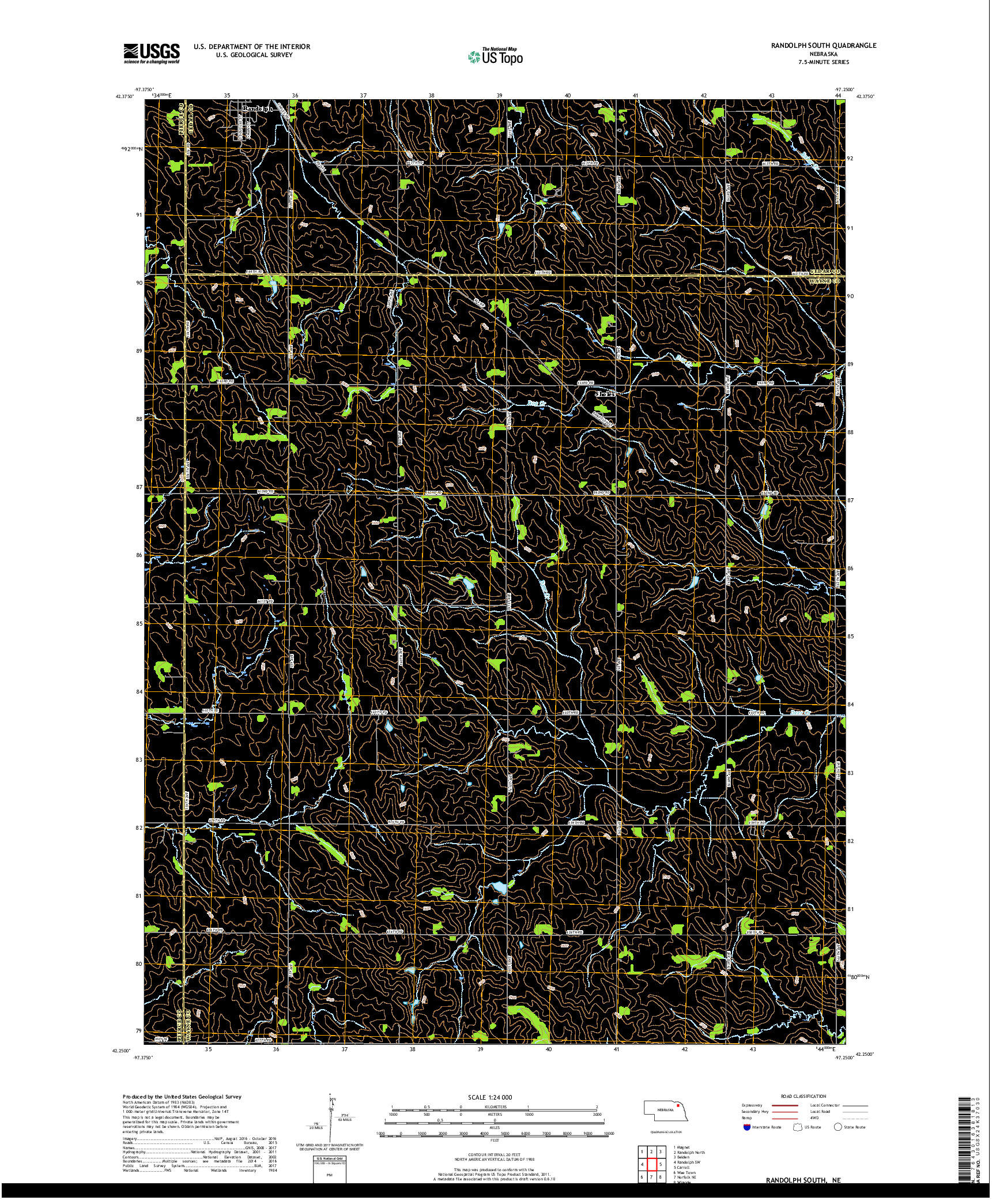 USGS US TOPO 7.5-MINUTE MAP FOR RANDOLPH SOUTH, NE 2017