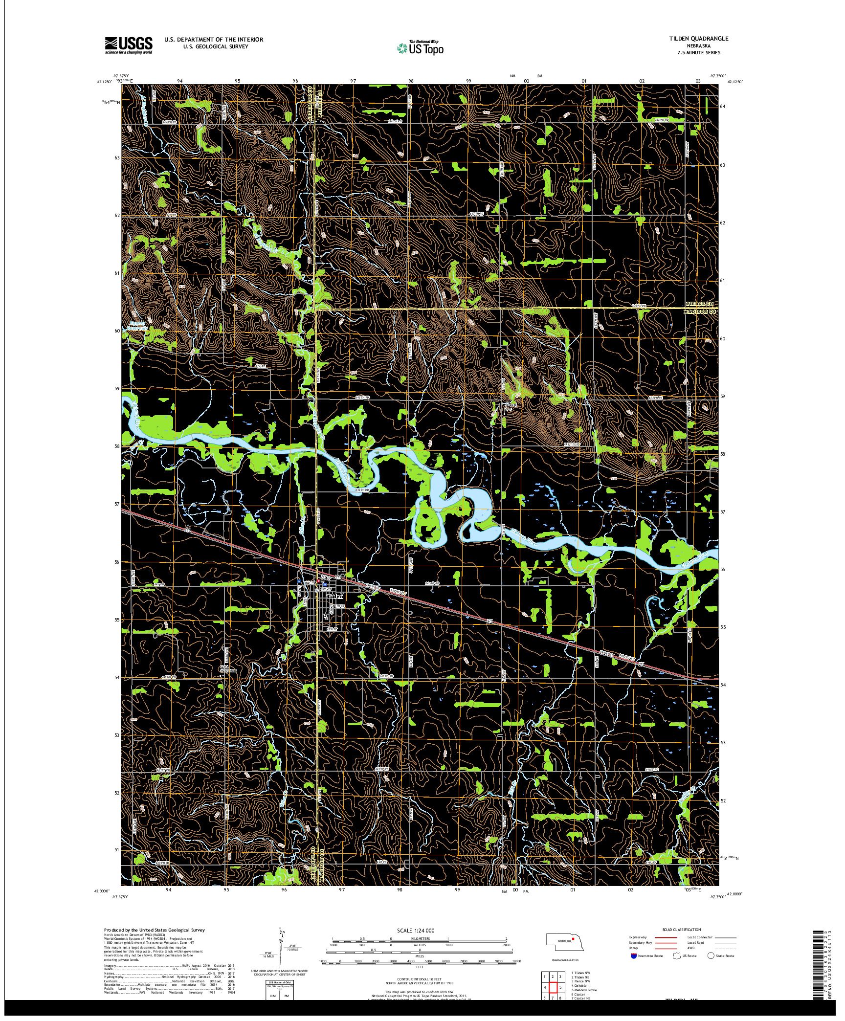 USGS US TOPO 7.5-MINUTE MAP FOR TILDEN, NE 2017