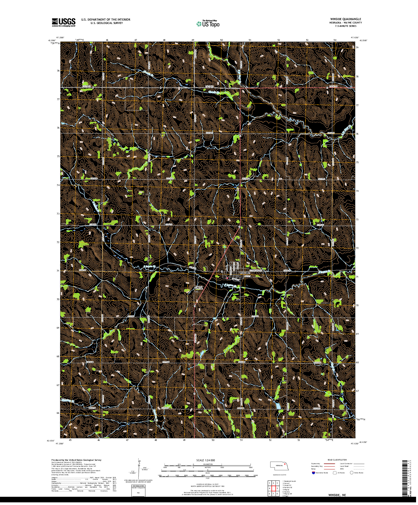 USGS US TOPO 7.5-MINUTE MAP FOR WINSIDE, NE 2017