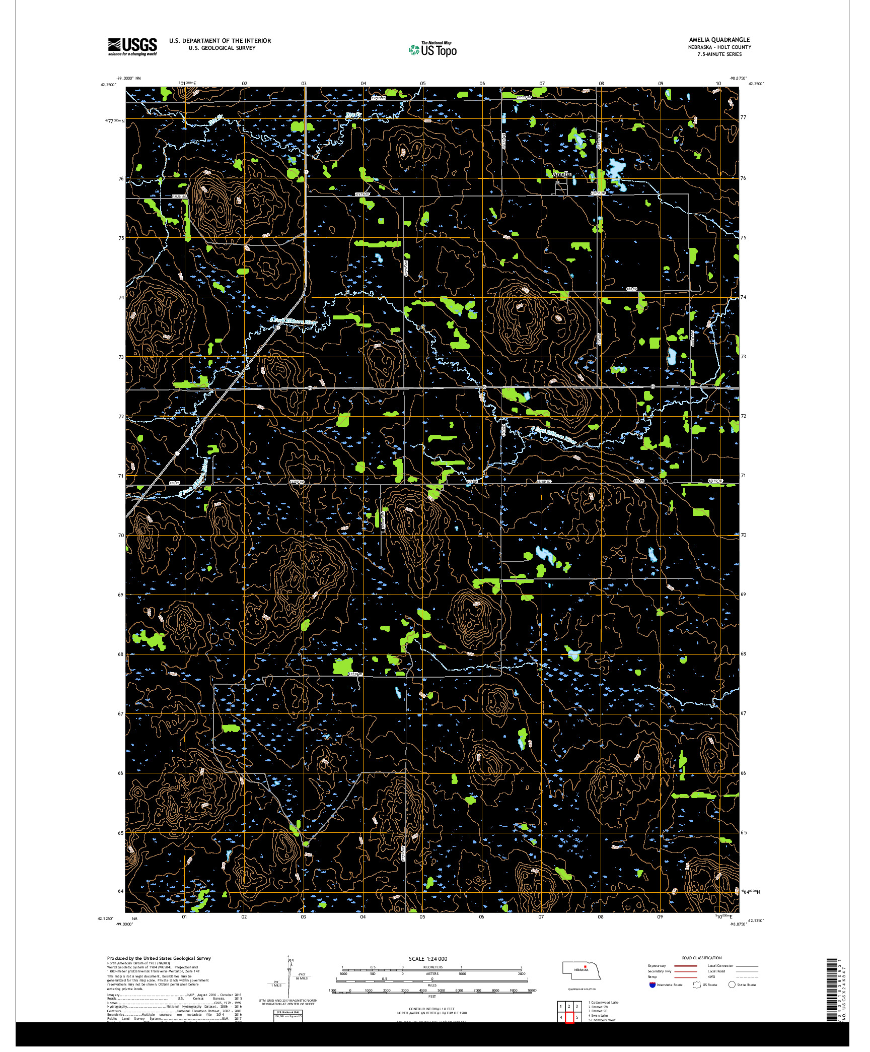 USGS US TOPO 7.5-MINUTE MAP FOR AMELIA, NE 2017