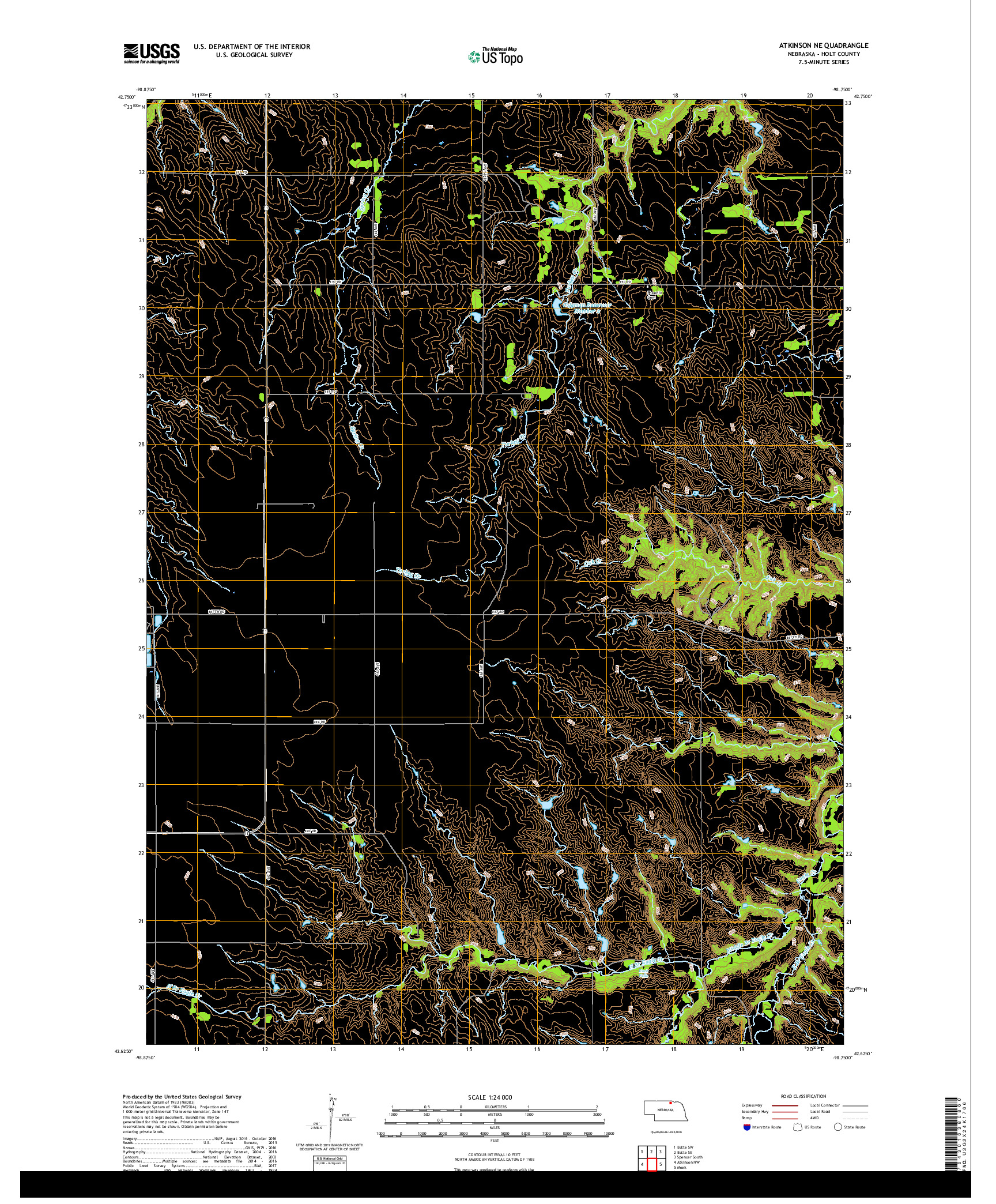 USGS US TOPO 7.5-MINUTE MAP FOR ATKINSON NE, NE 2017