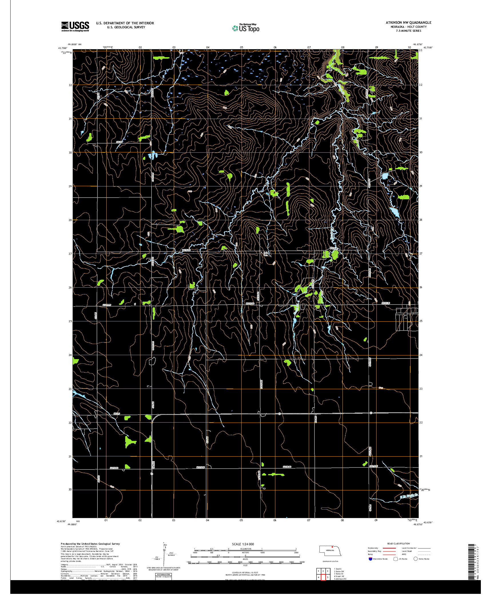 USGS US TOPO 7.5-MINUTE MAP FOR ATKINSON NW, NE 2017