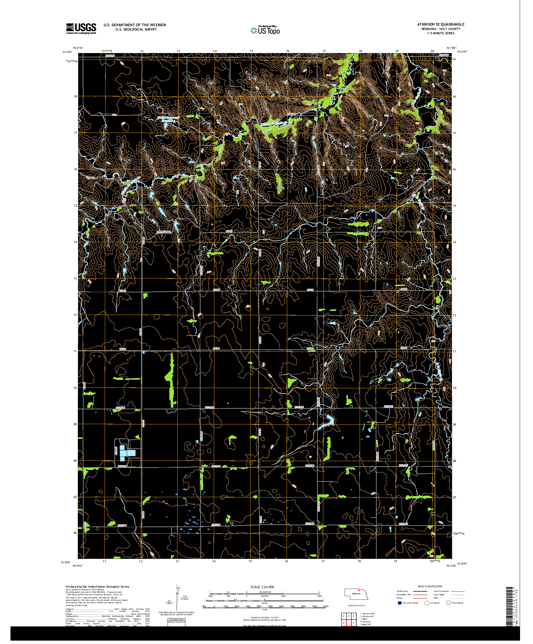 USGS US TOPO 7.5-MINUTE MAP FOR ATKINSON SE, NE 2017