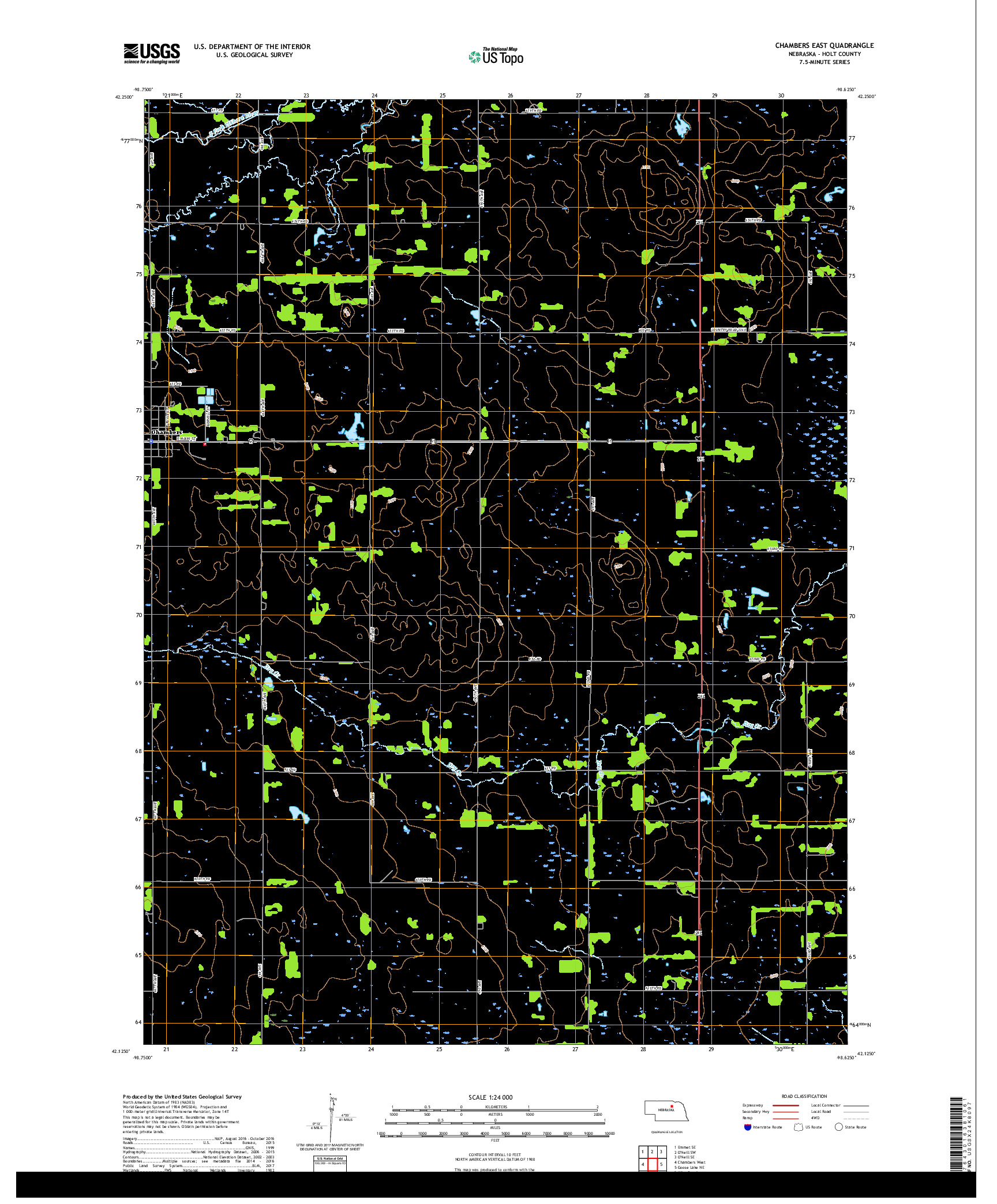 USGS US TOPO 7.5-MINUTE MAP FOR CHAMBERS EAST, NE 2017