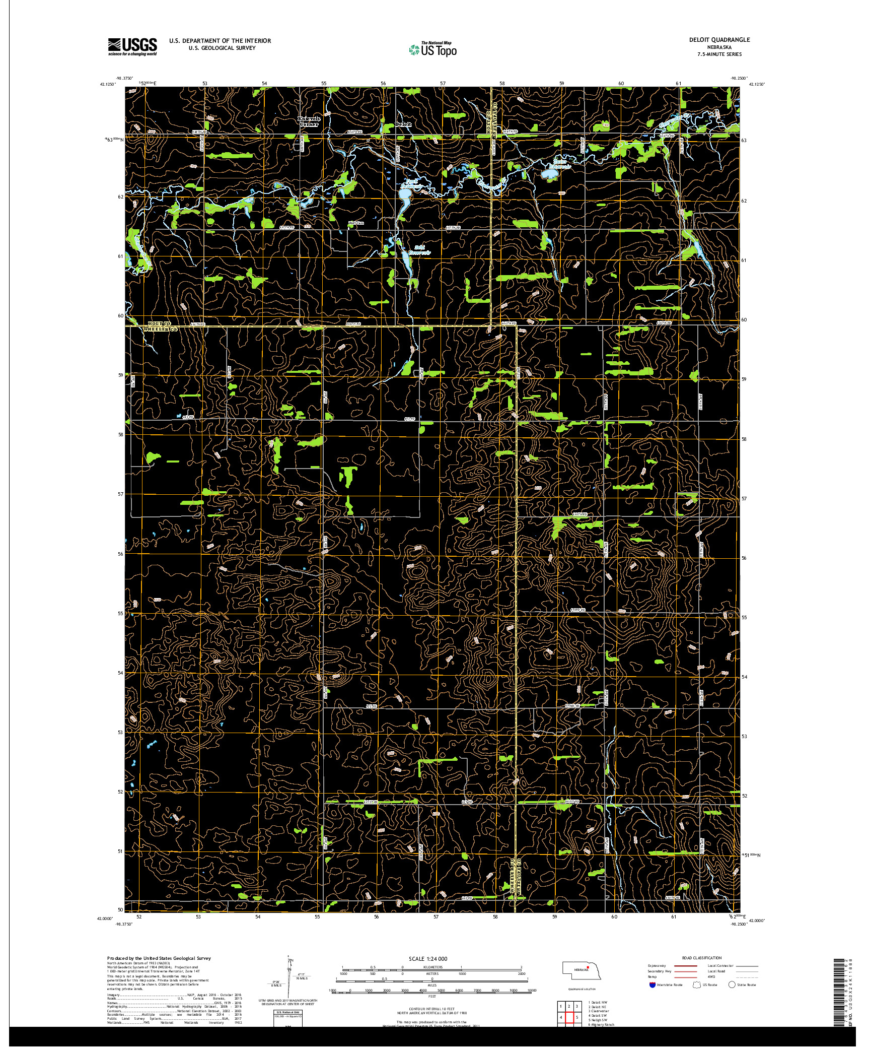 USGS US TOPO 7.5-MINUTE MAP FOR DELOIT, NE 2017