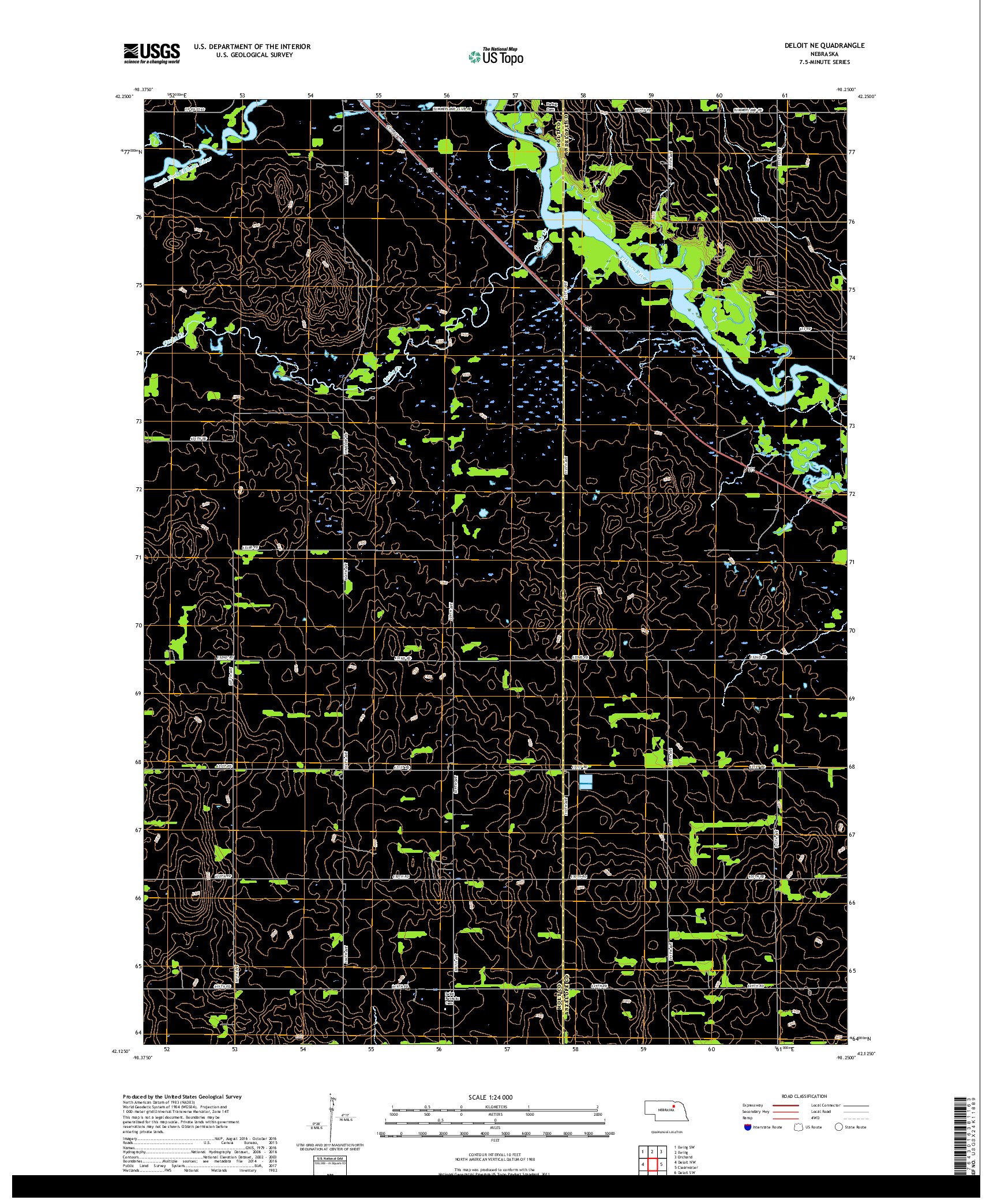 USGS US TOPO 7.5-MINUTE MAP FOR DELOIT NE, NE 2017