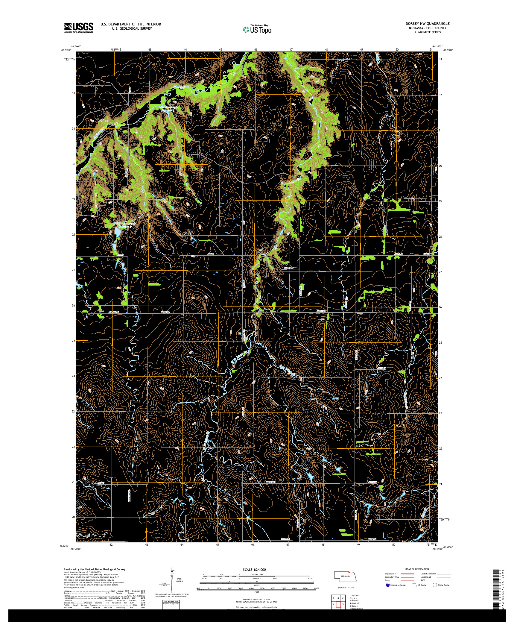 USGS US TOPO 7.5-MINUTE MAP FOR DORSEY NW, NE 2017