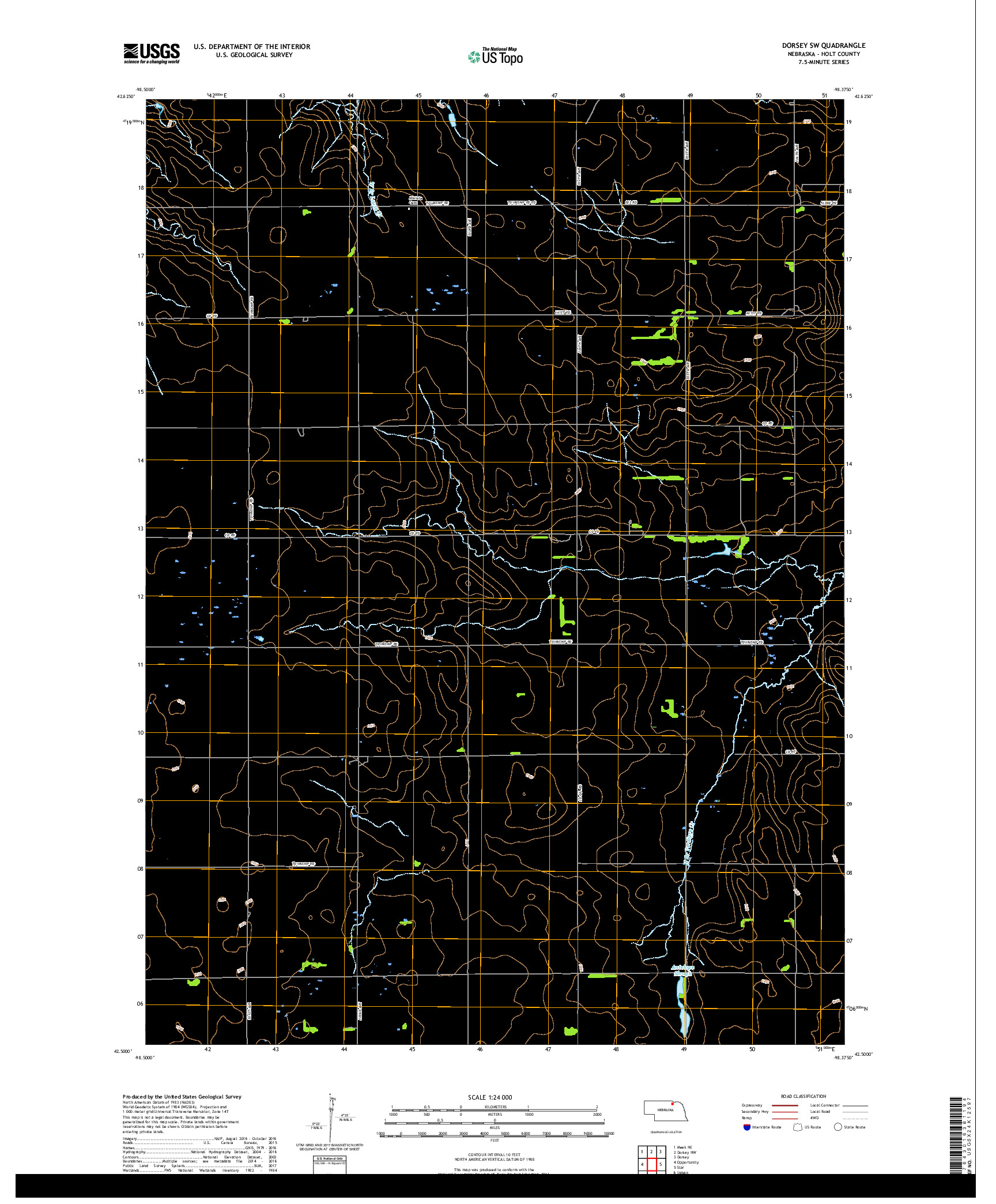 USGS US TOPO 7.5-MINUTE MAP FOR DORSEY SW, NE 2017