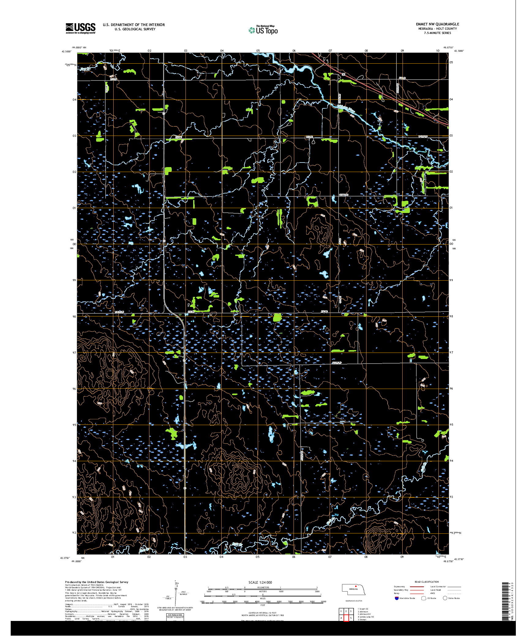 USGS US TOPO 7.5-MINUTE MAP FOR EMMET NW, NE 2017