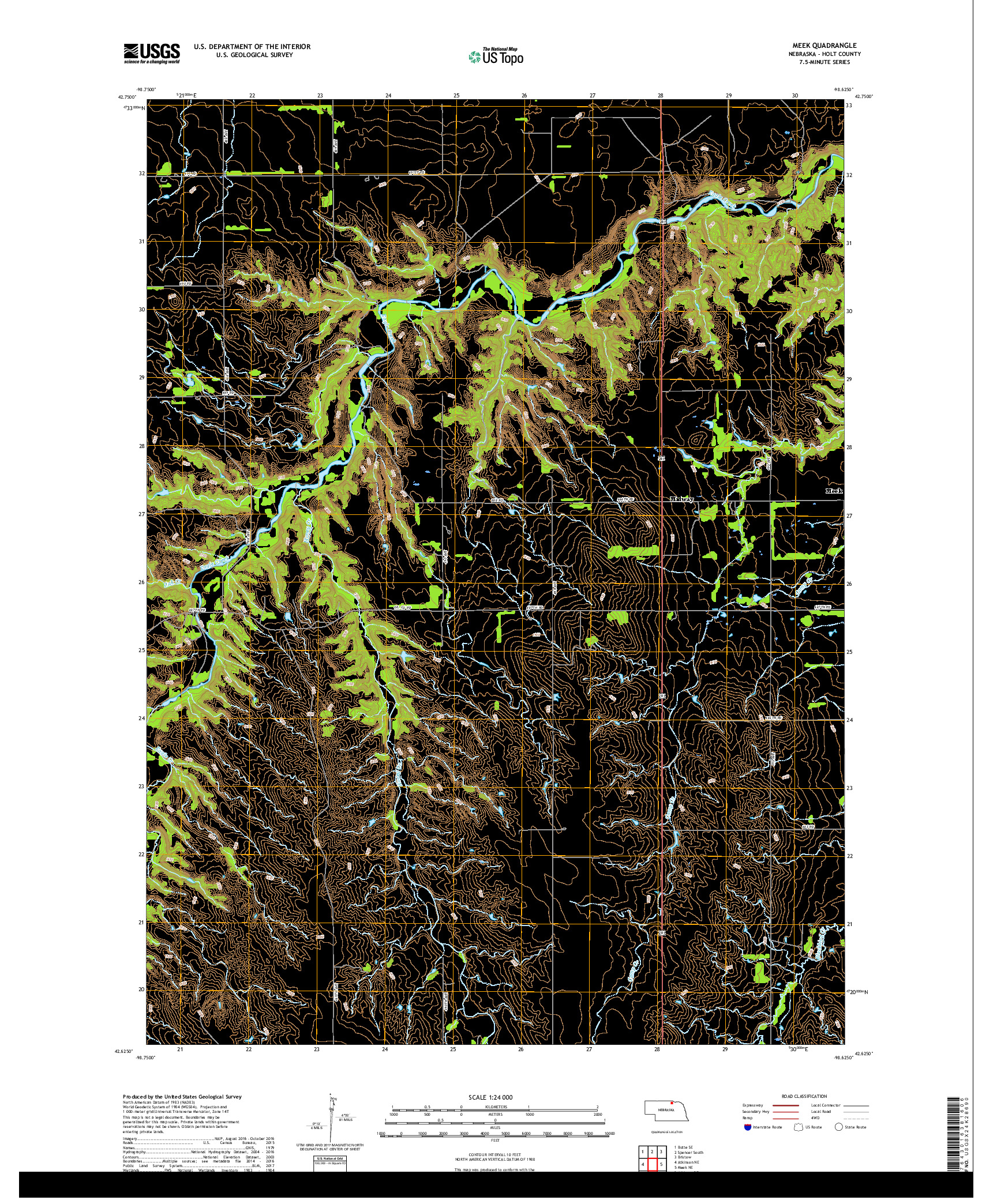 USGS US TOPO 7.5-MINUTE MAP FOR MEEK, NE 2017