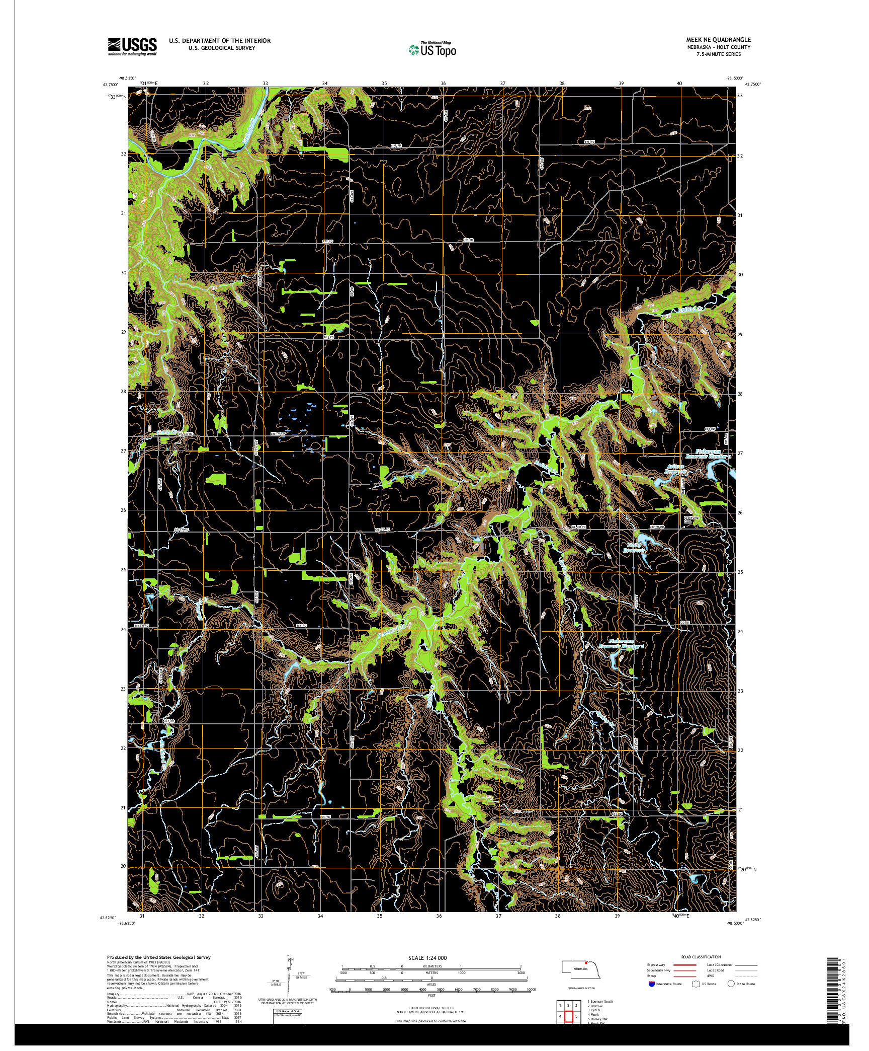 USGS US TOPO 7.5-MINUTE MAP FOR MEEK NE, NE 2017