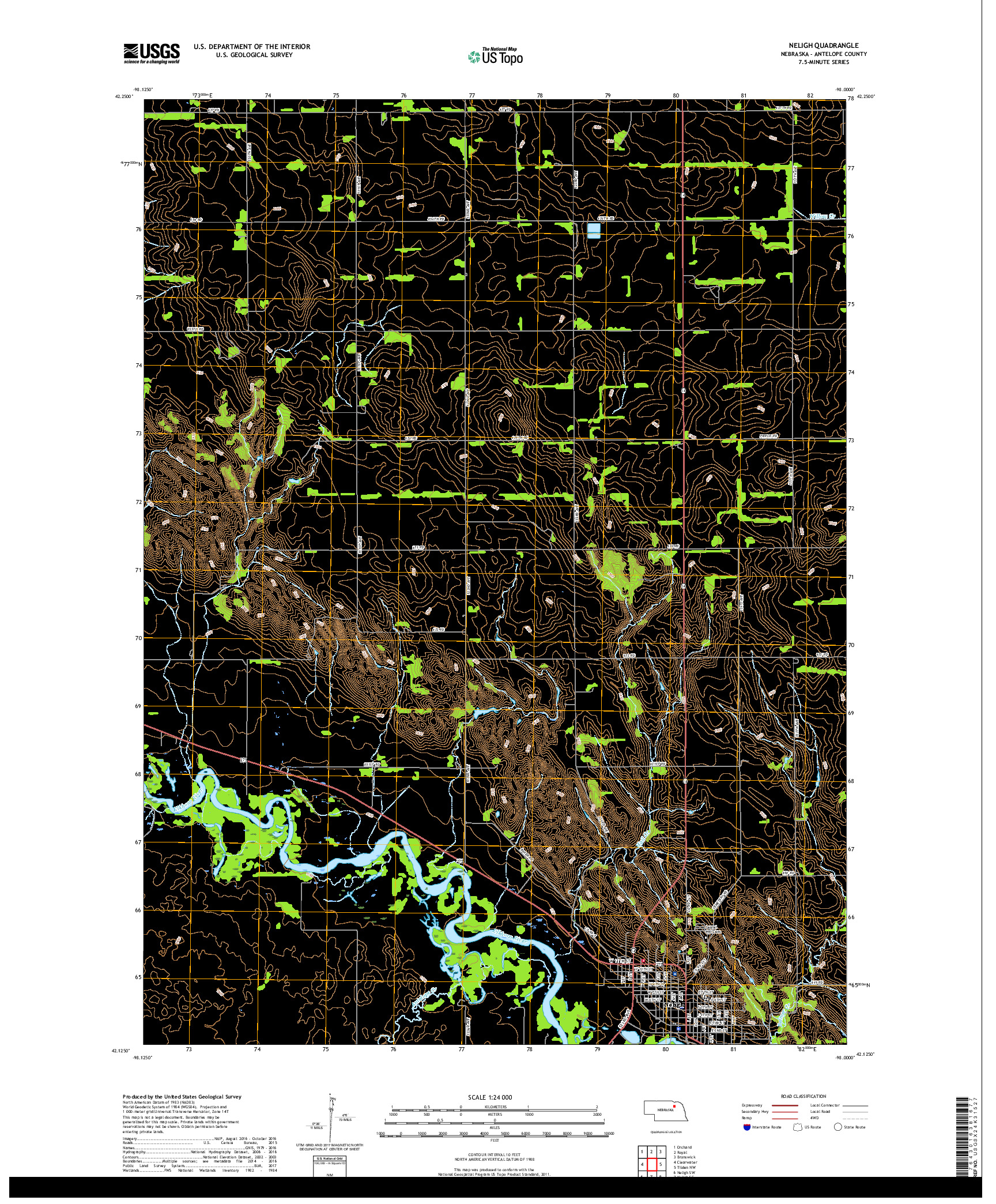 USGS US TOPO 7.5-MINUTE MAP FOR NELIGH, NE 2017