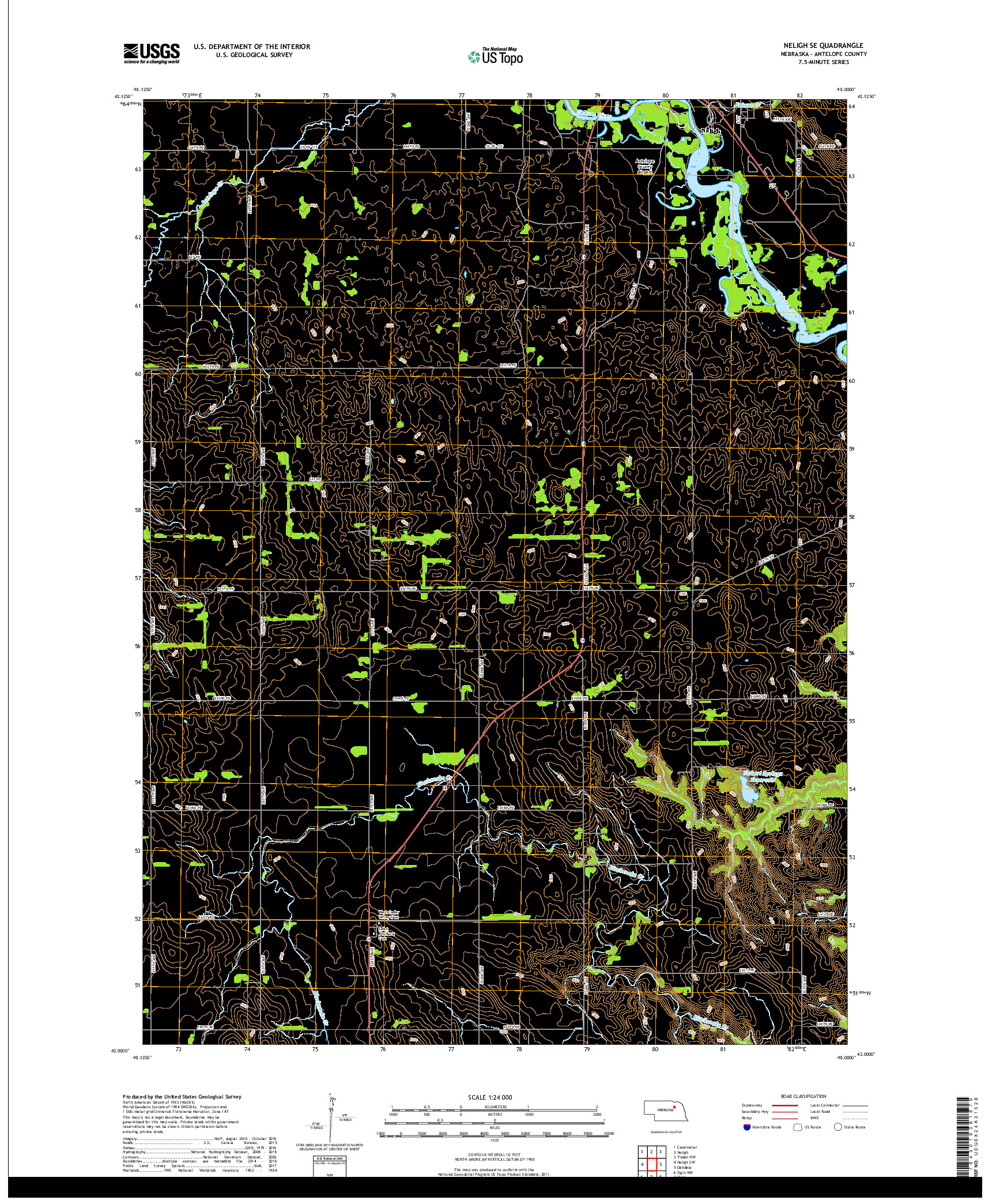 USGS US TOPO 7.5-MINUTE MAP FOR NELIGH SE, NE 2017