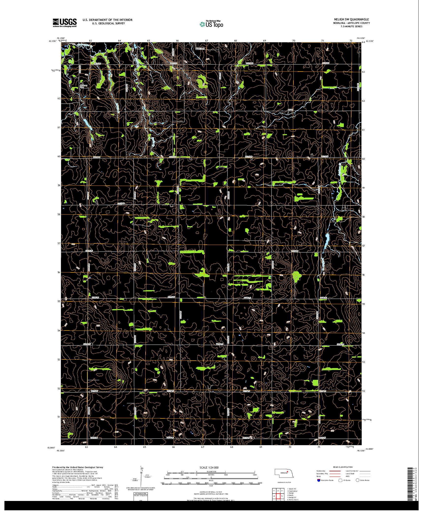 USGS US TOPO 7.5-MINUTE MAP FOR NELIGH SW, NE 2017