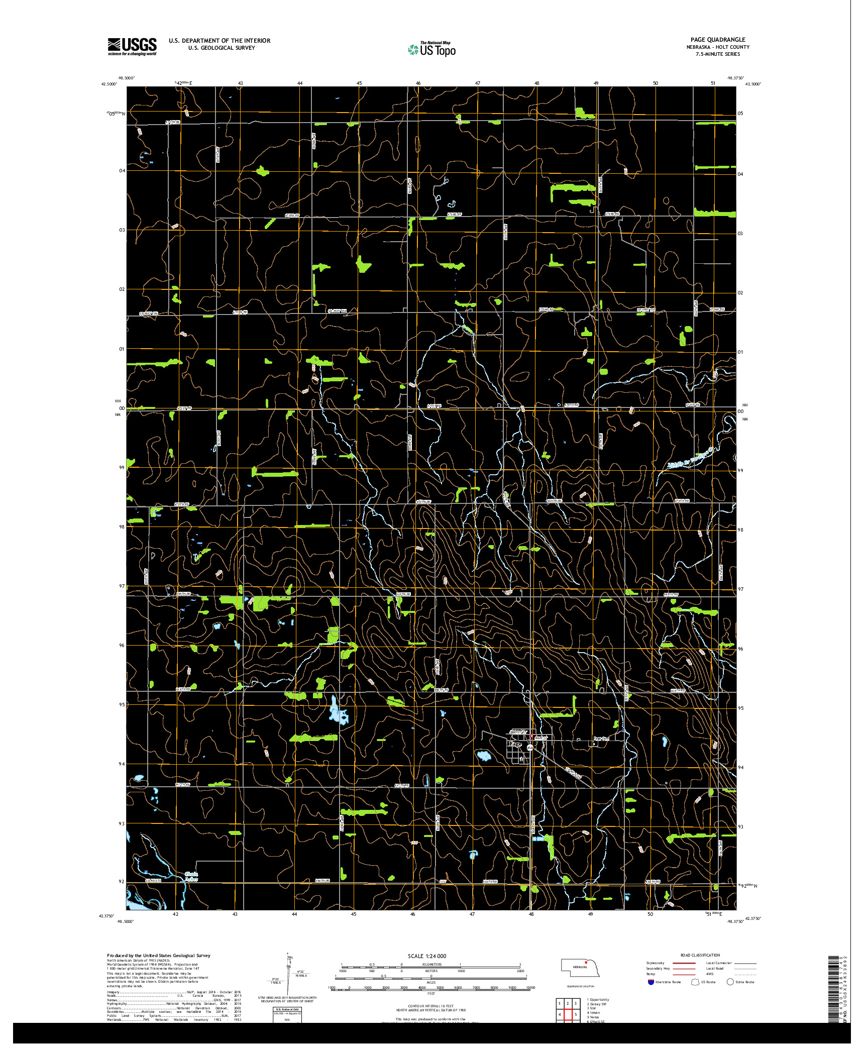 USGS US TOPO 7.5-MINUTE MAP FOR PAGE, NE 2017