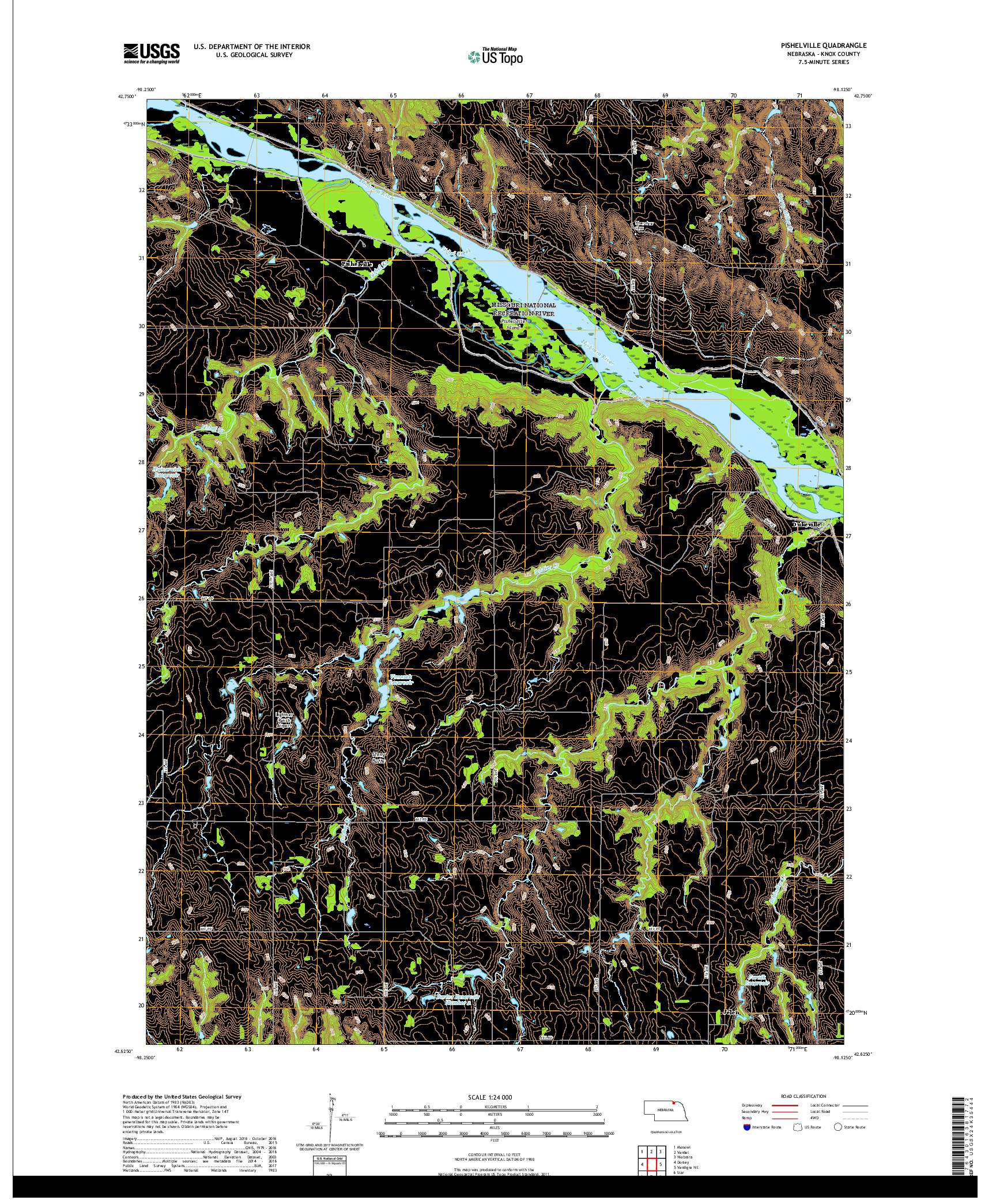 USGS US TOPO 7.5-MINUTE MAP FOR PISHELVILLE, NE 2017