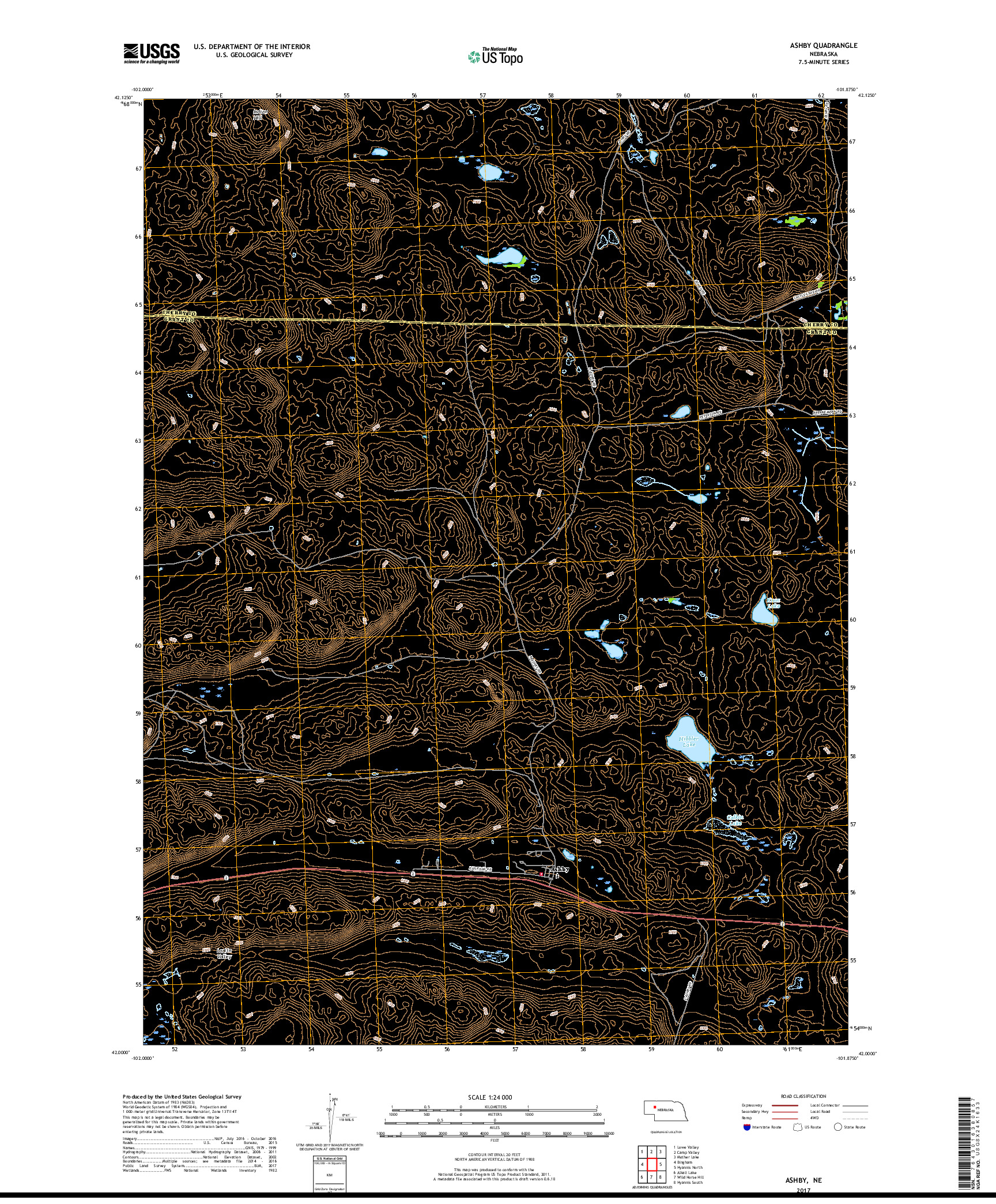 USGS US TOPO 7.5-MINUTE MAP FOR ASHBY, NE 2017