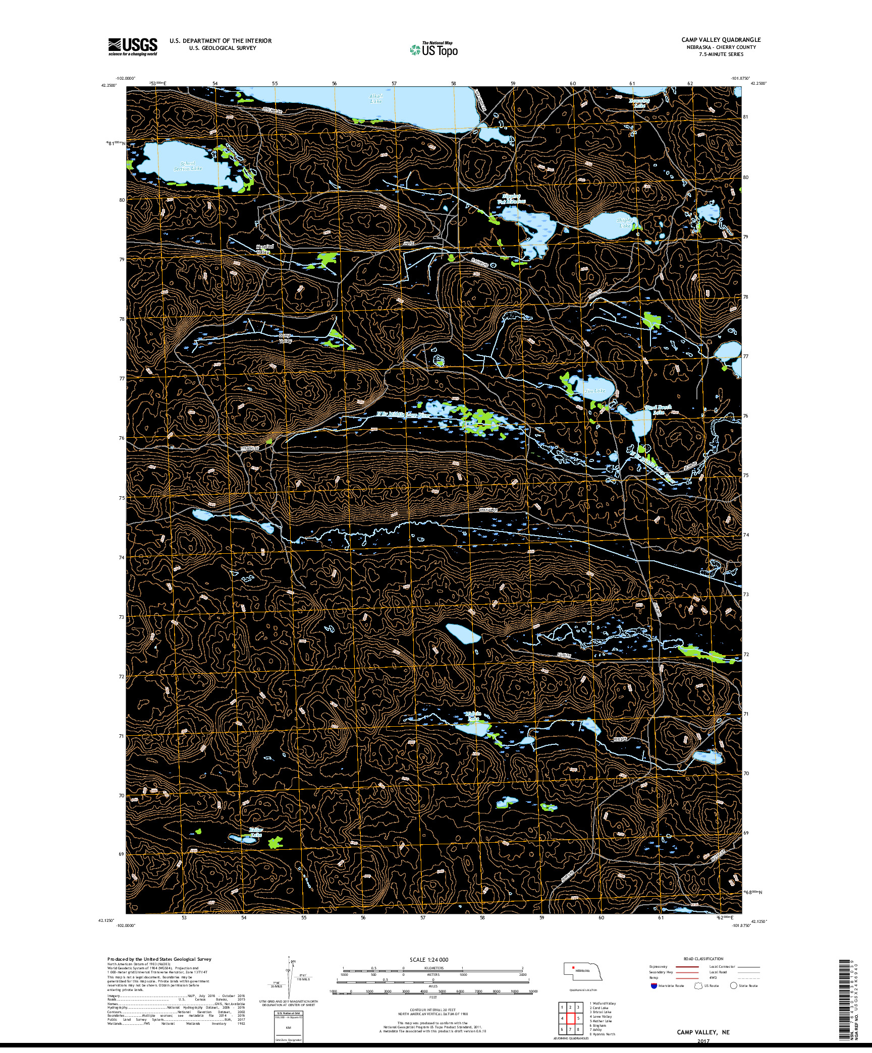 USGS US TOPO 7.5-MINUTE MAP FOR CAMP VALLEY, NE 2017