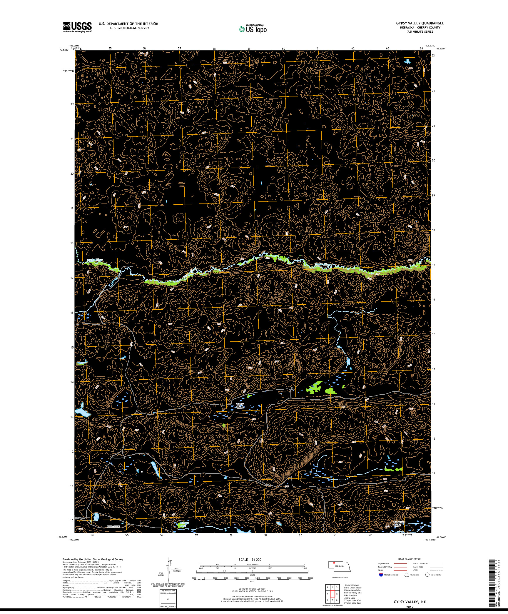 USGS US TOPO 7.5-MINUTE MAP FOR GYPSY VALLEY, NE 2017