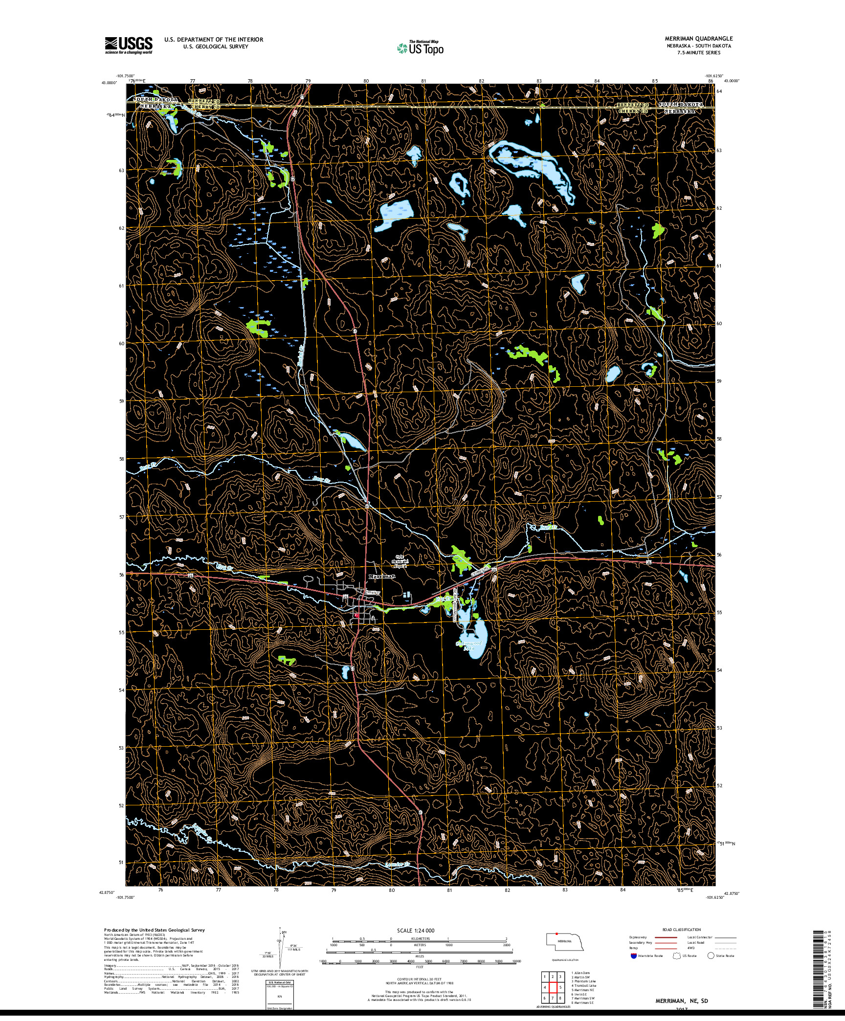 USGS US TOPO 7.5-MINUTE MAP FOR MERRIMAN, NE,SD 2017