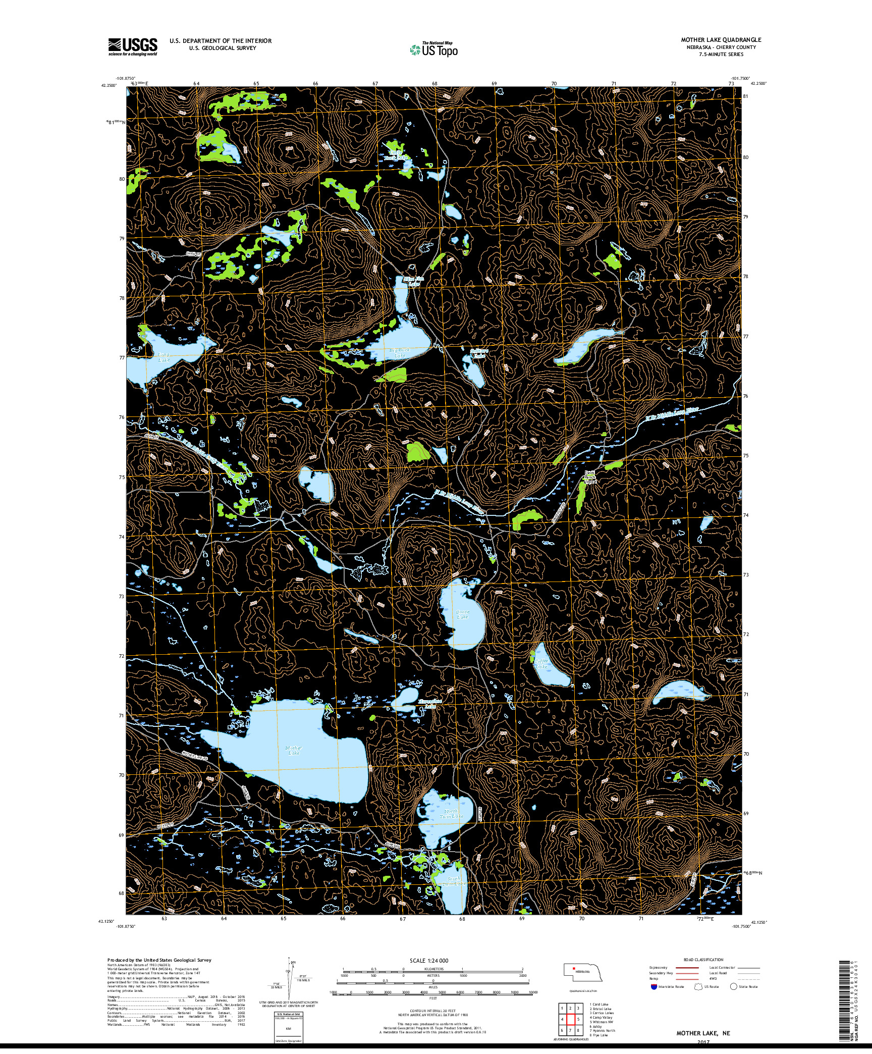 USGS US TOPO 7.5-MINUTE MAP FOR MOTHER LAKE, NE 2017