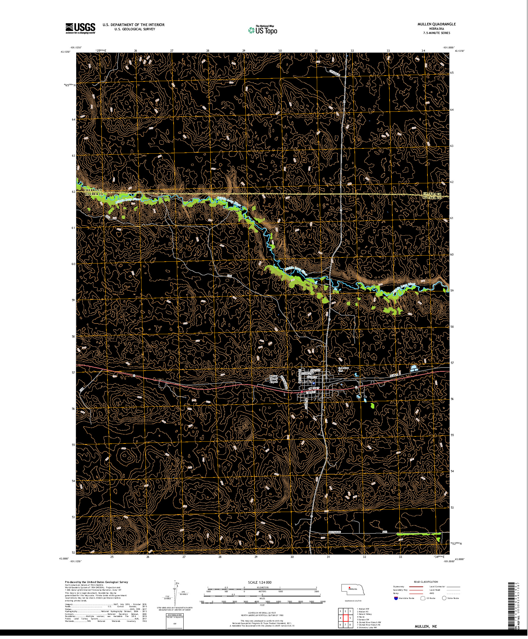 USGS US TOPO 7.5-MINUTE MAP FOR MULLEN, NE 2017