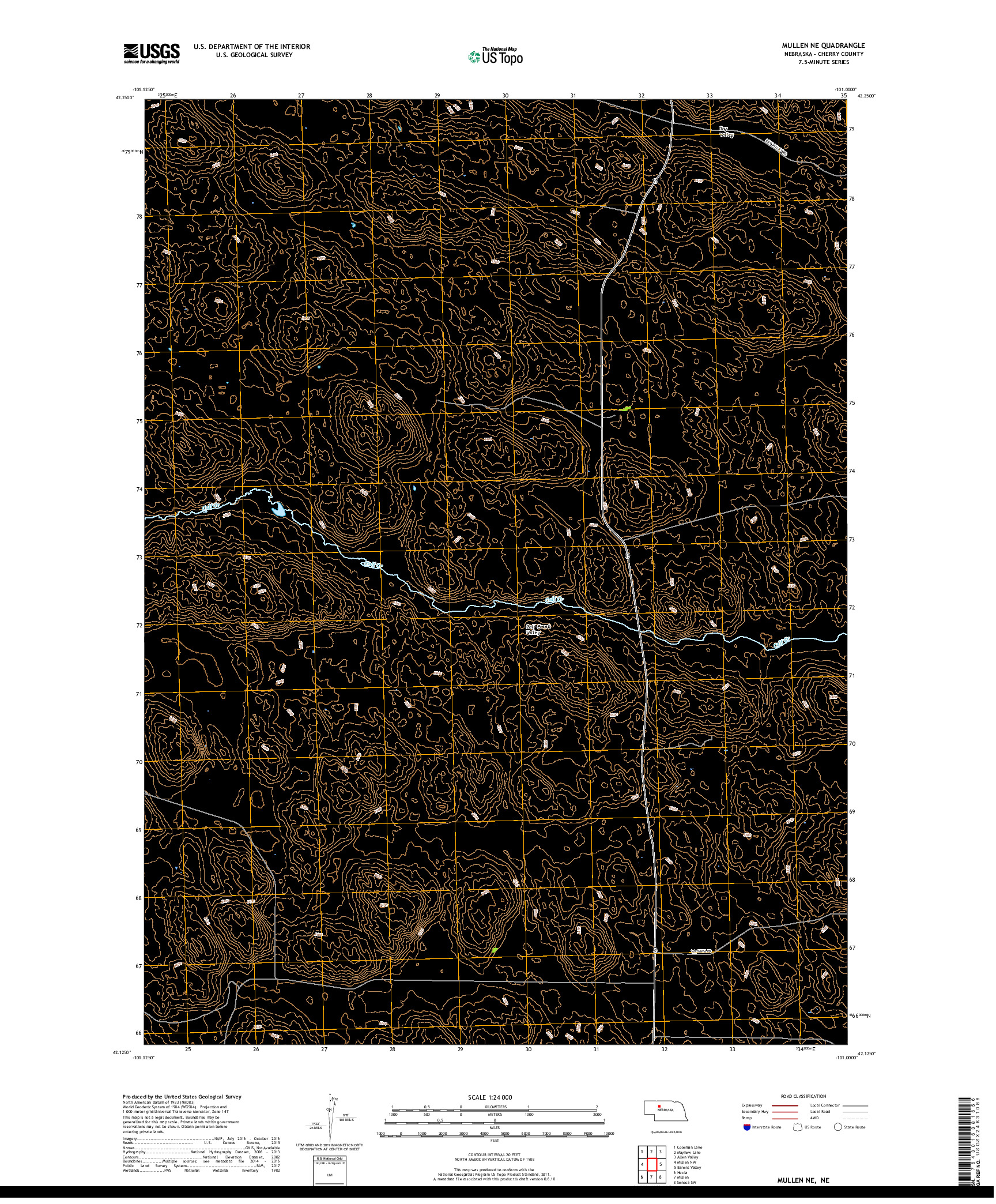 USGS US TOPO 7.5-MINUTE MAP FOR MULLEN NE, NE 2017