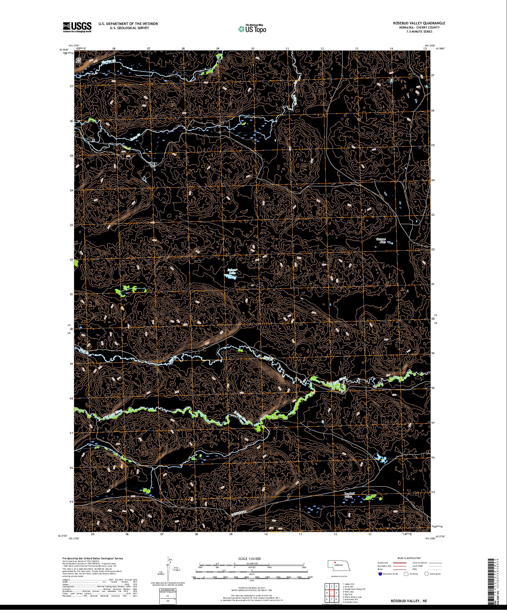 USGS US TOPO 7.5-MINUTE MAP FOR ROSEBUD VALLEY, NE 2017