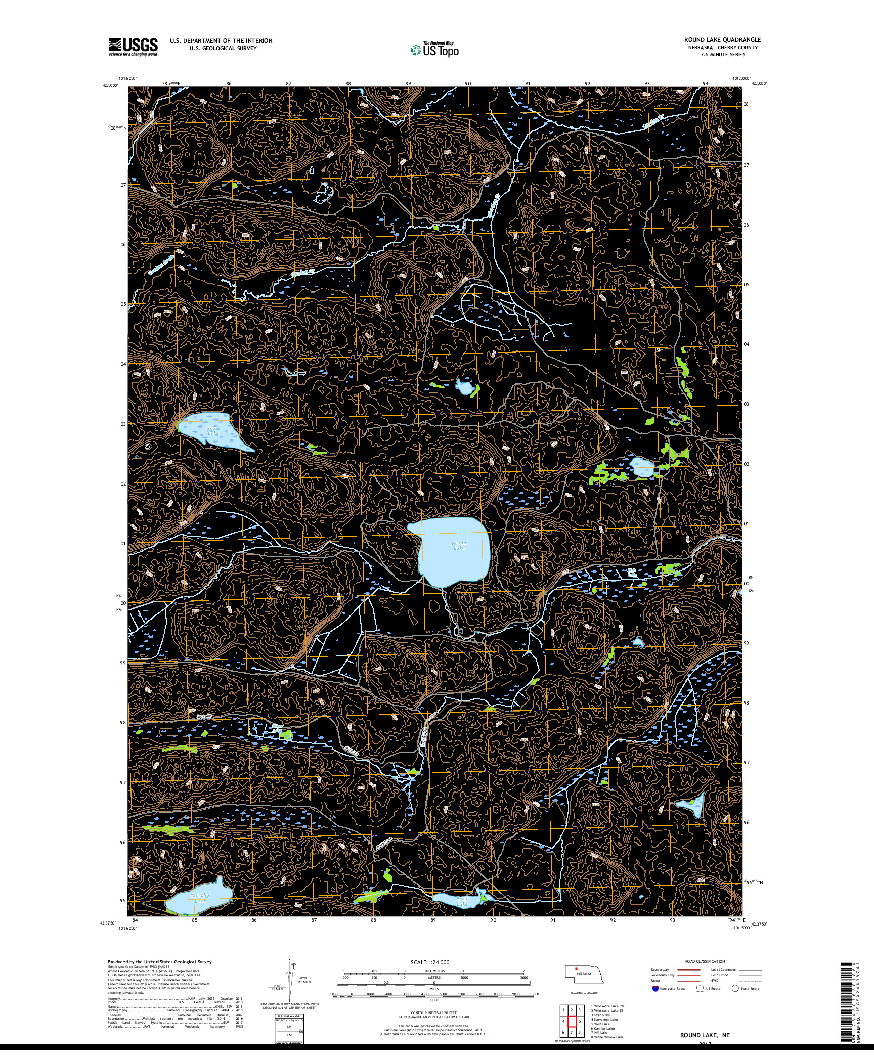 USGS US TOPO 7.5-MINUTE MAP FOR ROUND LAKE, NE 2017