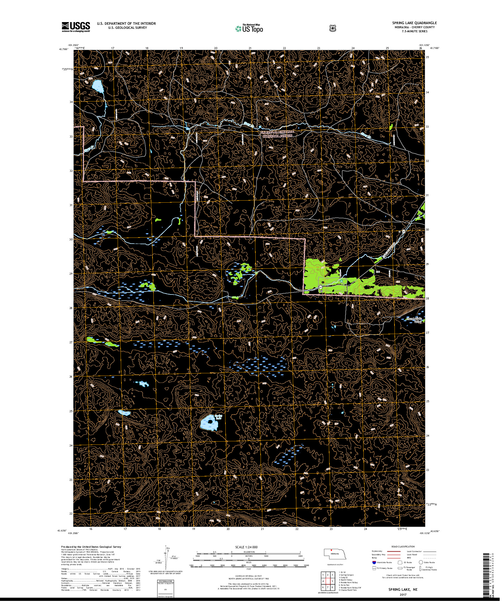 USGS US TOPO 7.5-MINUTE MAP FOR SPRING LAKE, NE 2017