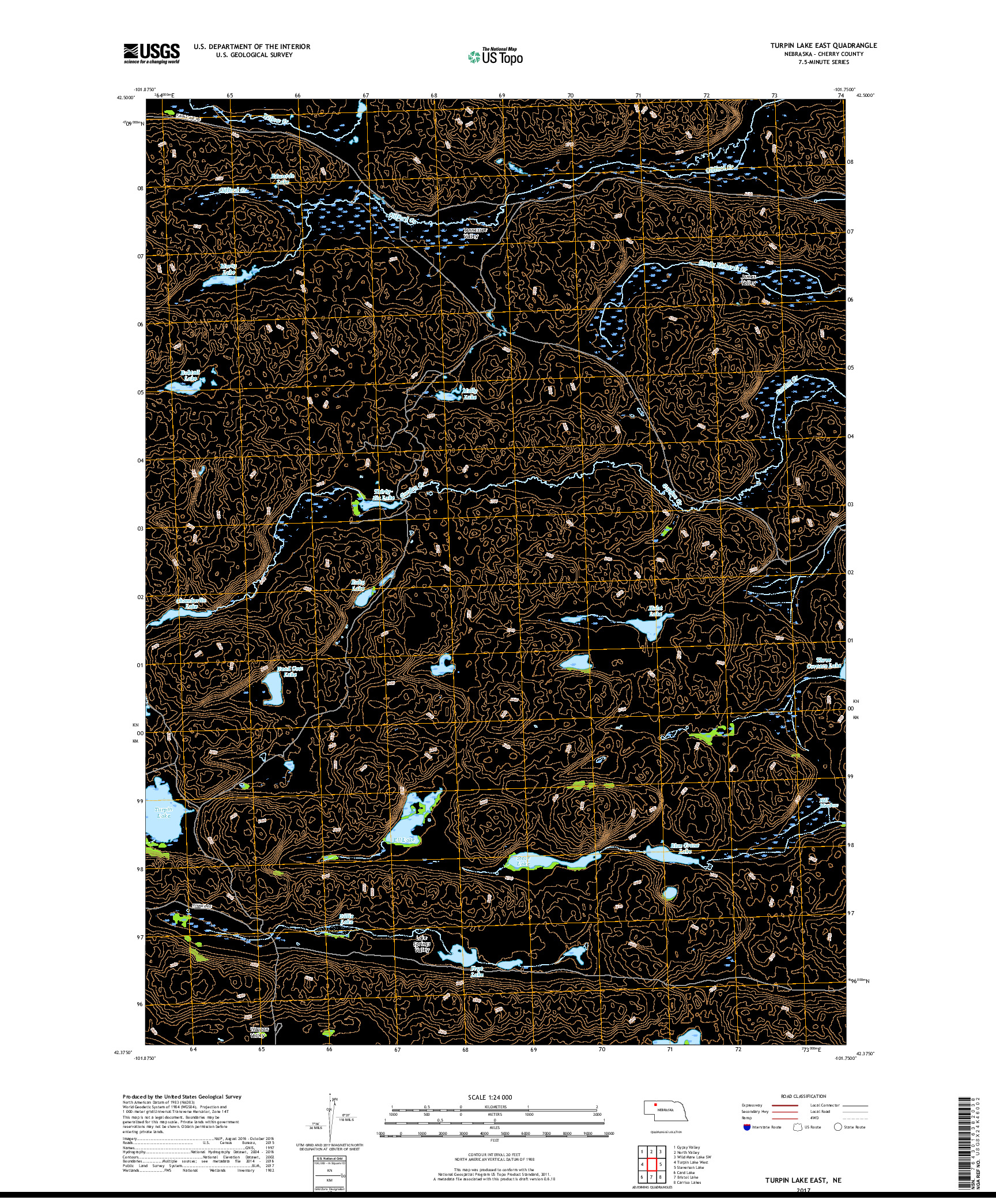 USGS US TOPO 7.5-MINUTE MAP FOR TURPIN LAKE EAST, NE 2017