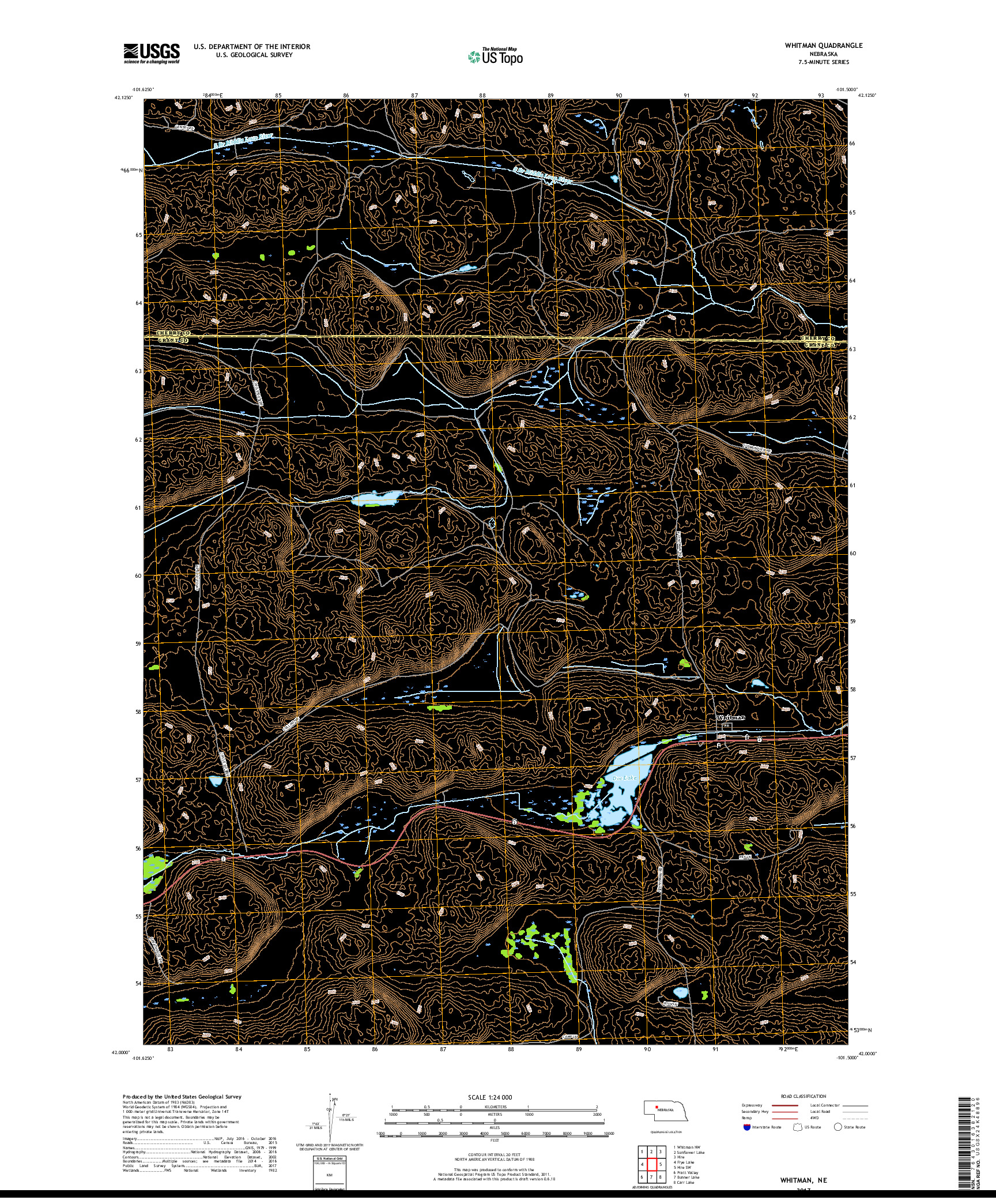 USGS US TOPO 7.5-MINUTE MAP FOR WHITMAN, NE 2017